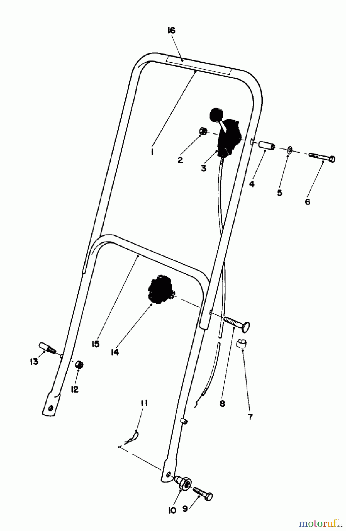  Toro Neu Mowers, Walk-Behind Seite 1 16340C - Toro Lawnmower, 1987 (7000001-7999999) HANDLE ASSEMBLY