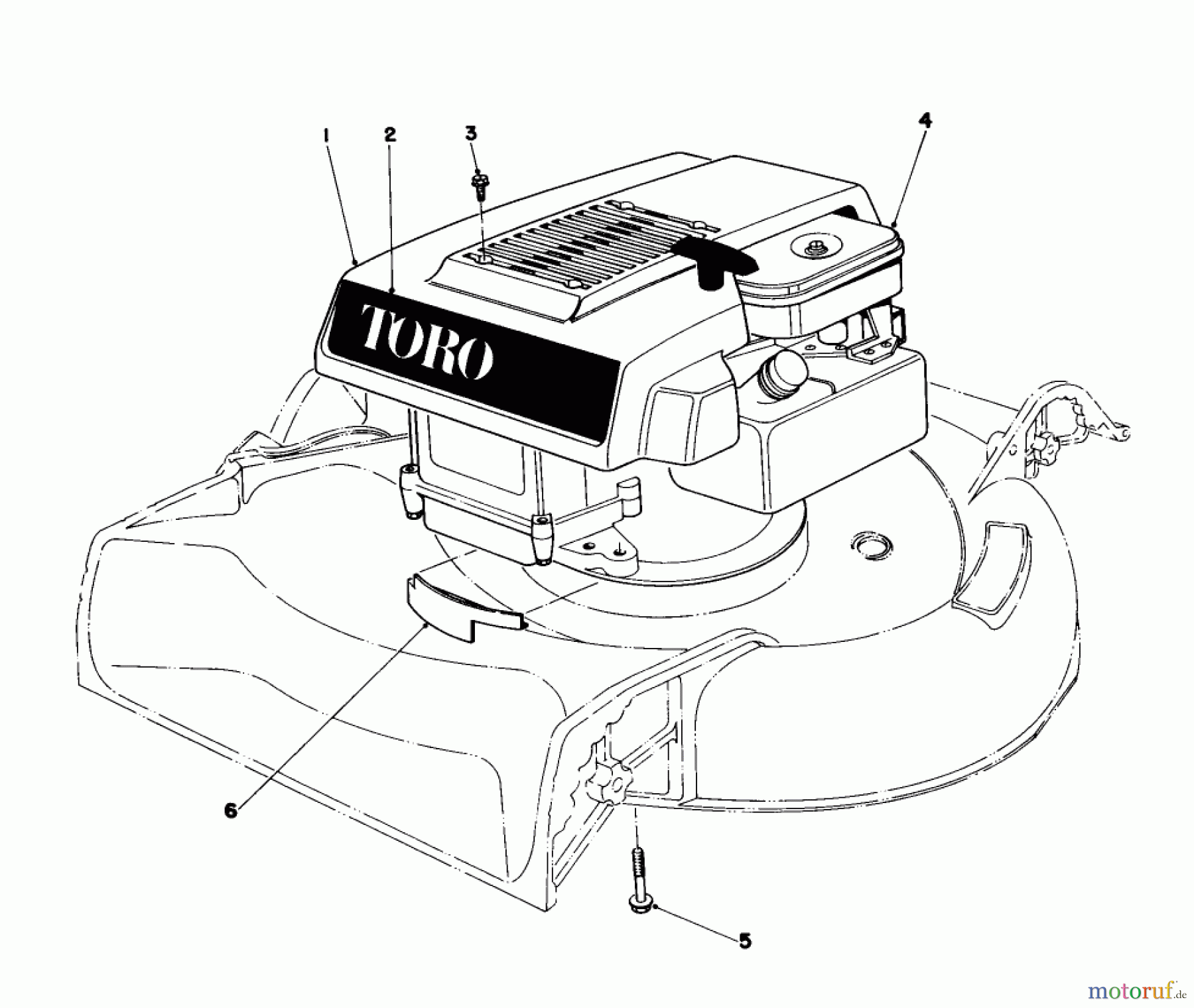  Toro Neu Mowers, Walk-Behind Seite 1 16350 - Toro Lawnmower, 1979 (9000001-9999999) ENGINE ASSEMBLY