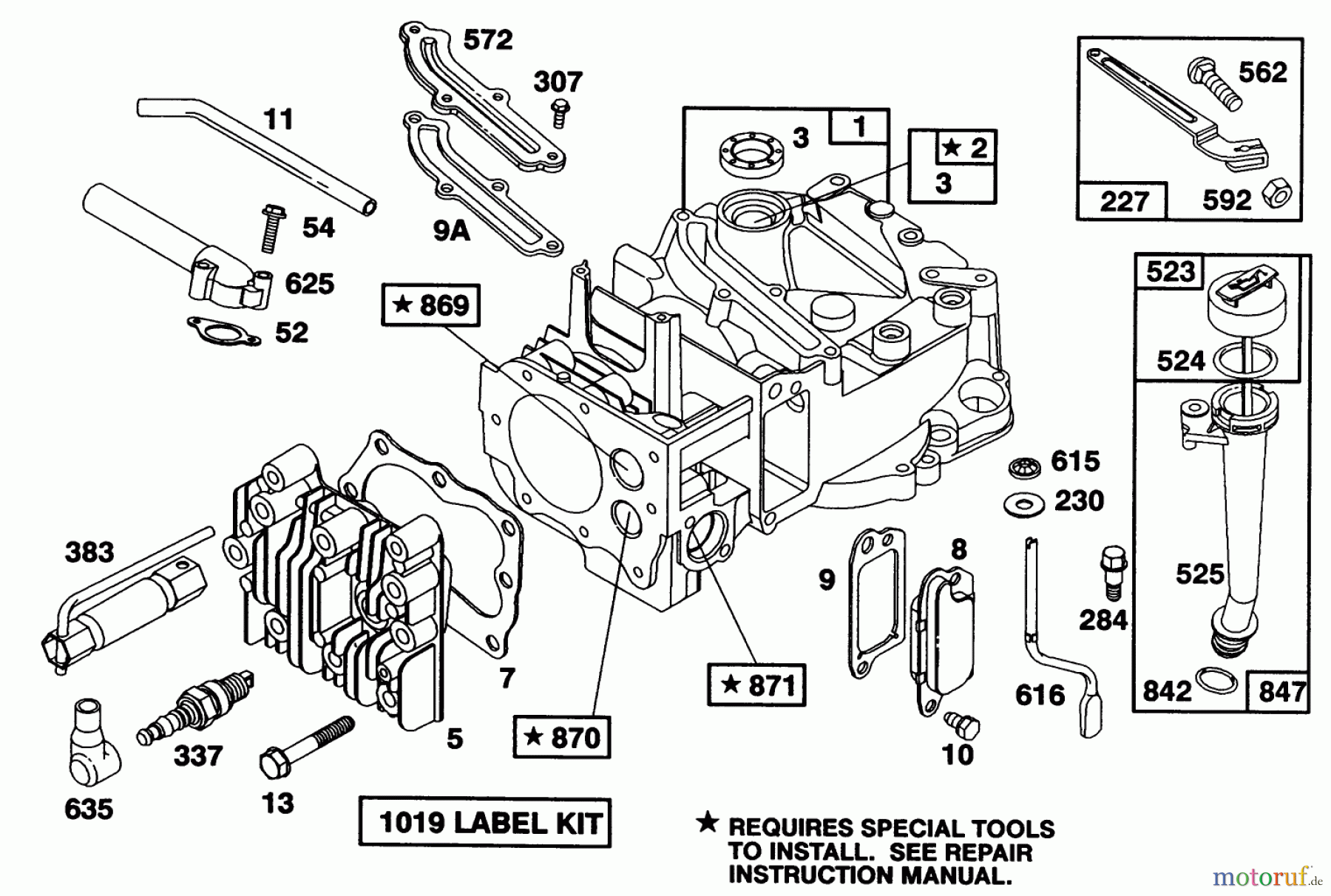  Toro Neu Mowers, Walk-Behind Seite 1 16400 - Toro Lawnmower, 1992 (2000001-2999999) ENGINE BRIGGS & STRATTON MODEL 122702-3171-01 #1