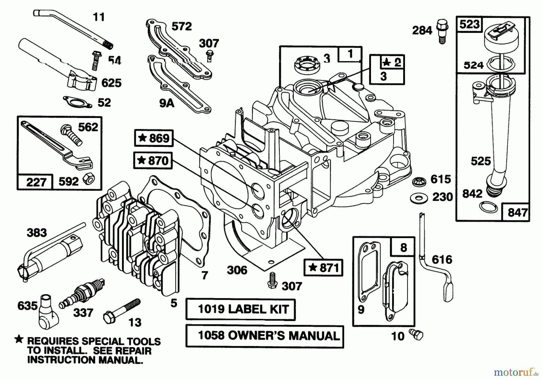  Toro Neu Mowers, Walk-Behind Seite 1 16400 - Toro Lawnmower, 1995 (5900001-5999999) ENGINE BRIGGS & STRATTON MODEL 127702-0645-01 #1