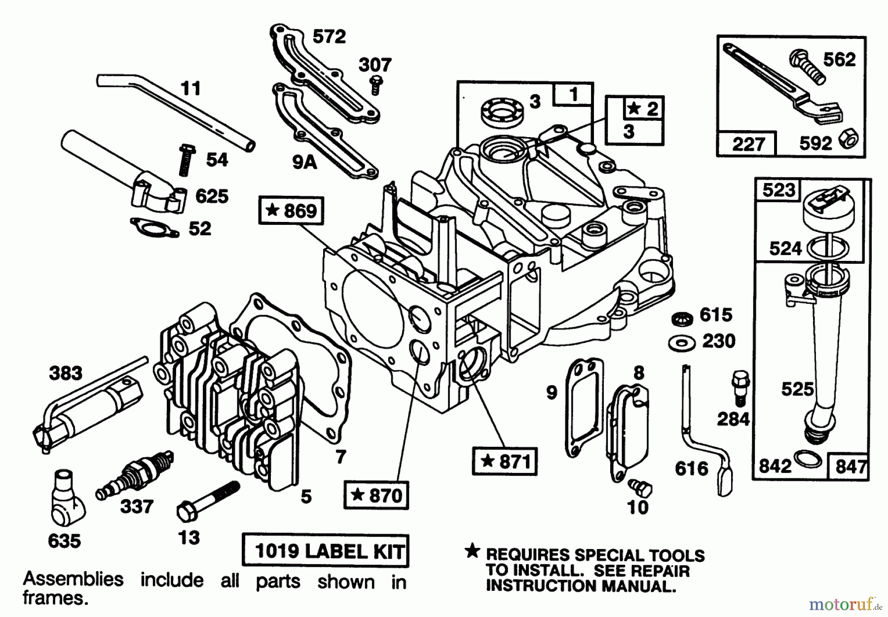  Toro Neu Mowers, Walk-Behind Seite 1 16401 - Toro Side Discharge Mower, 1991 (1000001-1999999) ENGINE BRIGGS & STRATTON MODEL 122702-3171-01 #1