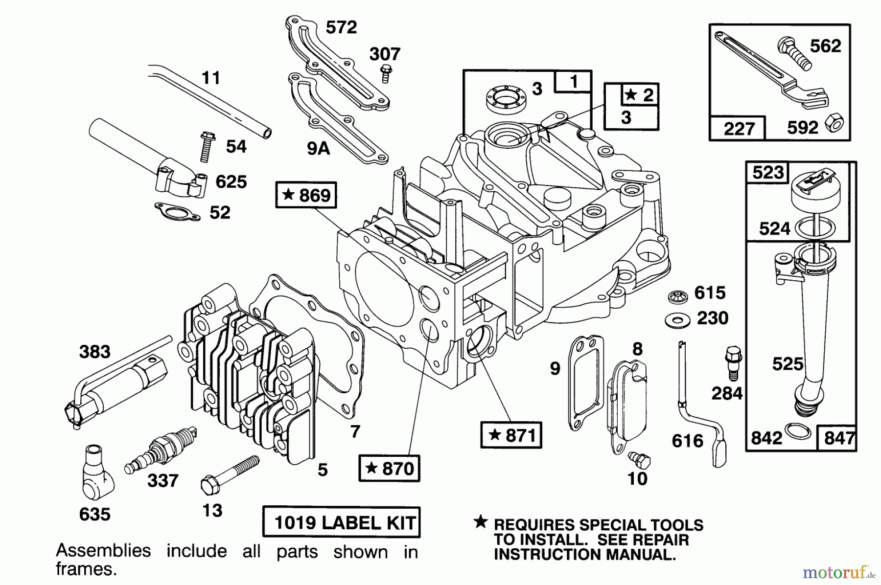  Toro Neu Mowers, Walk-Behind Seite 1 16401 - Toro Side Discharge Mower, 1994 (4900001-4999999) ENGINE BRIGGS & STRATTON MODEL 122702-3171-01 #1