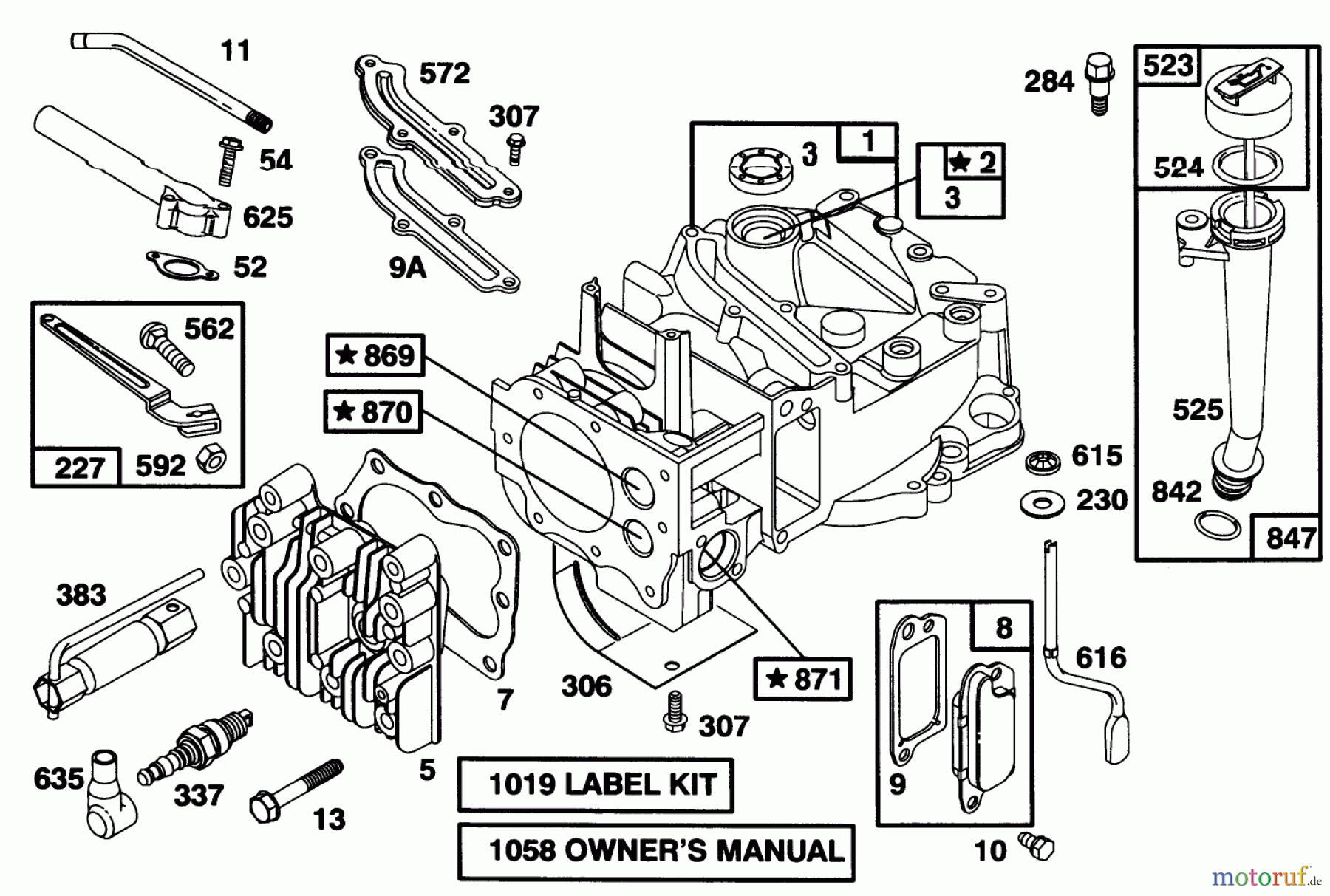  Toro Neu Mowers, Walk-Behind Seite 1 16401 - Toro Side Discharge Mower, 1995 (59000001-59999999) ENGINE BRIGGS & STRATTON MODEL 127702-0645-01 #1