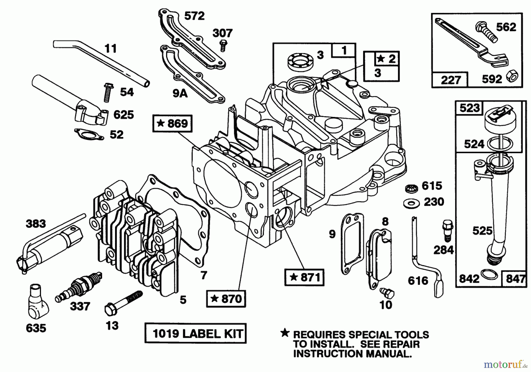  Toro Neu Mowers, Walk-Behind Seite 1 16403 - Toro Lawnmower, 1991 (1000001-1999999) ENGINE BRIGGS & STRATTON MODEL 122702-3171-01 #1