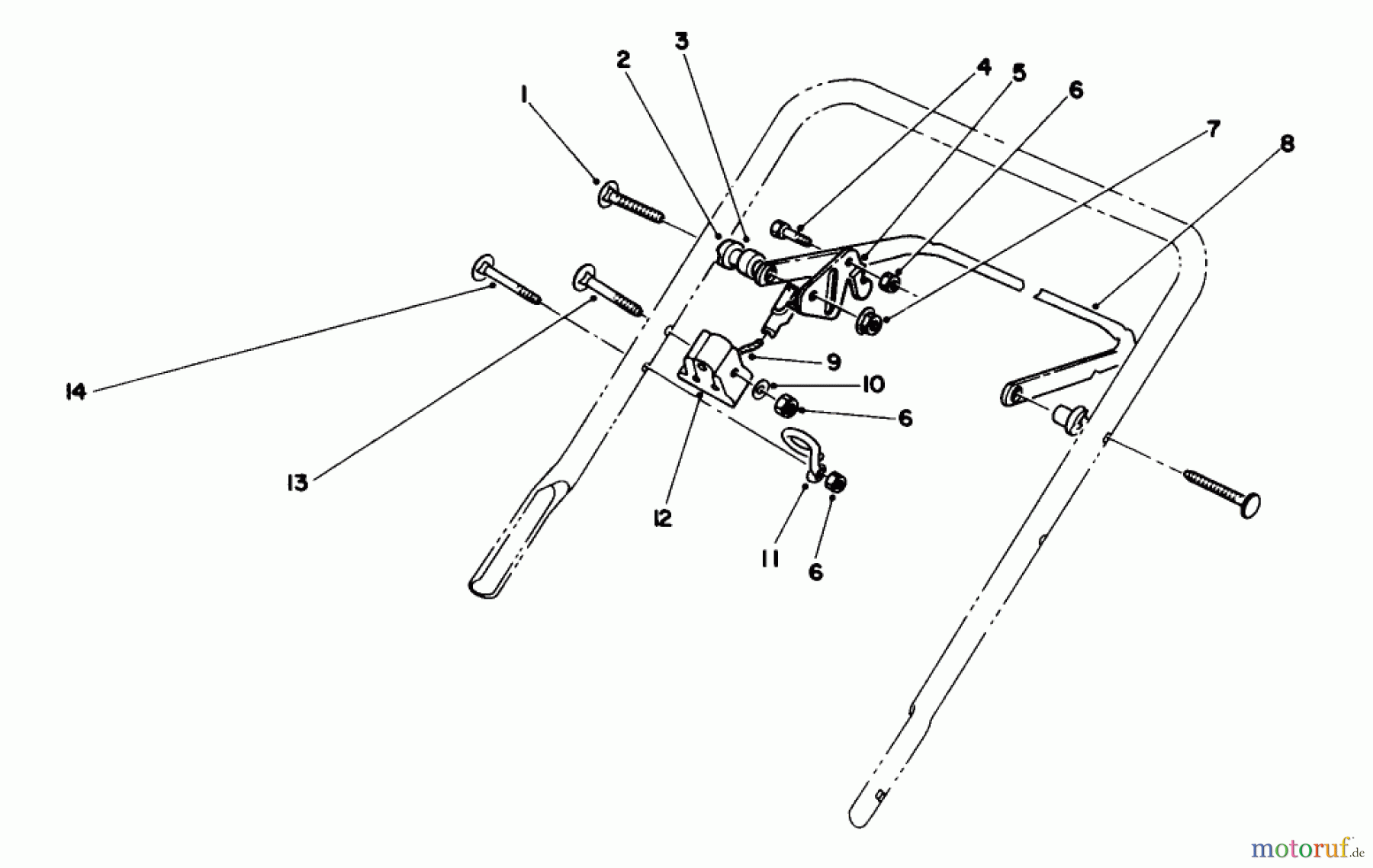  Toro Neu Mowers, Walk-Behind Seite 1 16404 - Toro Lawnmower, 1991 (1000001-1999999) TRACTION CONTROL ASSEMBLY