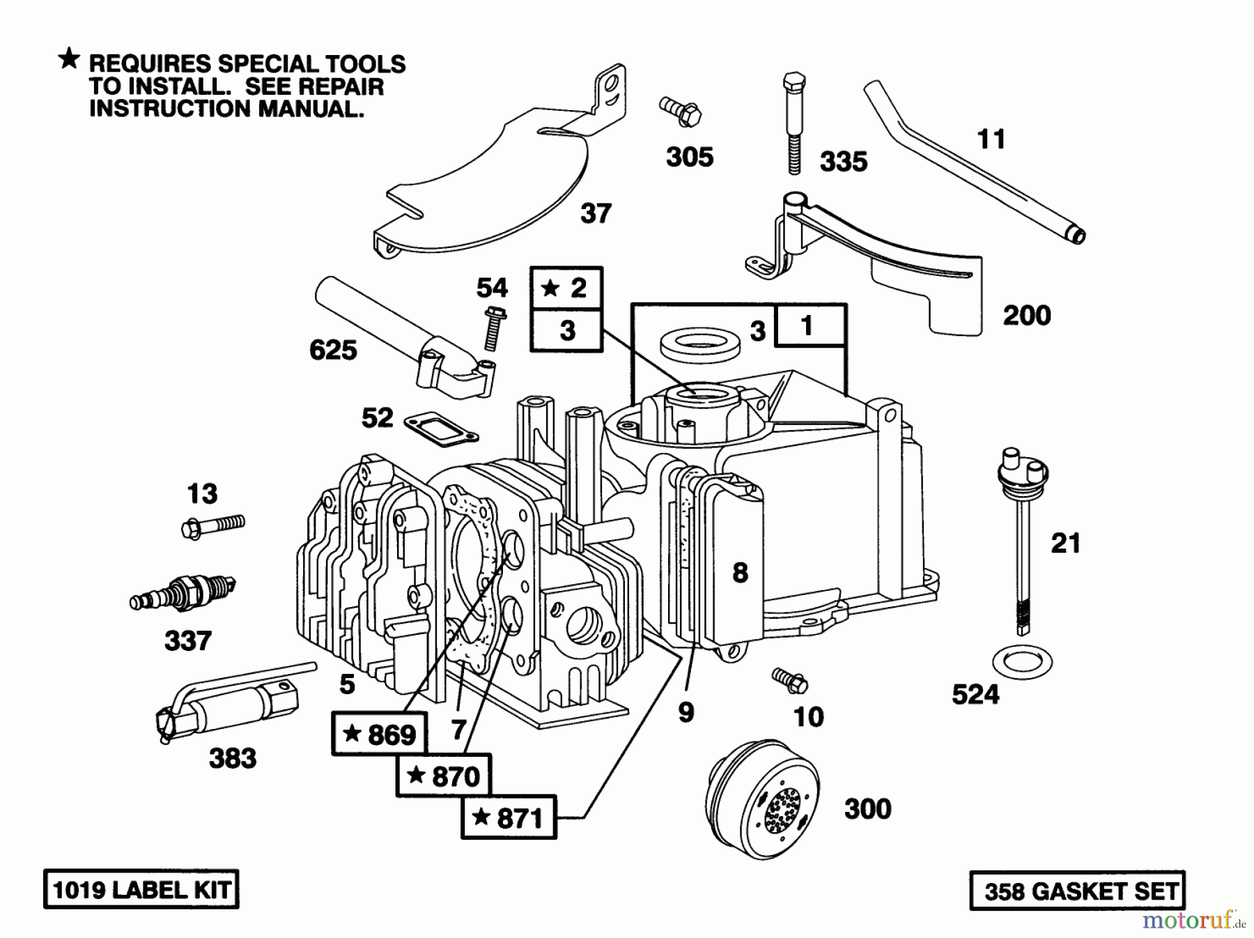  Toro Neu Mowers, Walk-Behind Seite 1 16411 - Toro Lawnmower, 1993 (3900001-3999999) ENGINE BRIGGS & STRATTON MODEL 95902-3153-01 #1
