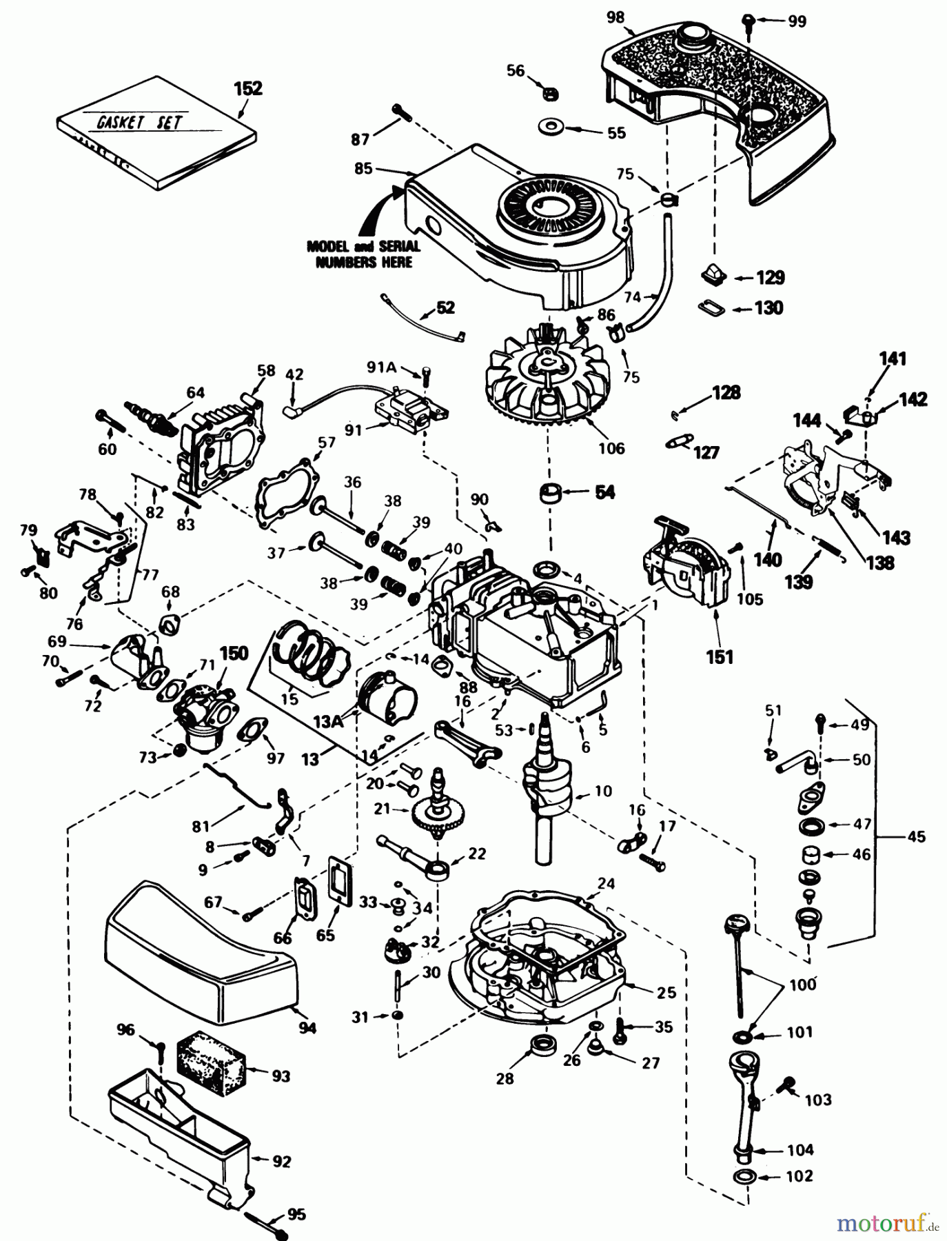  Toro Neu Mowers, Walk-Behind Seite 1 16570 - Toro Lawnmower, 1983 (3000001-3999999) ENGINE TECUMSEH MODEL TNT 100-10085E