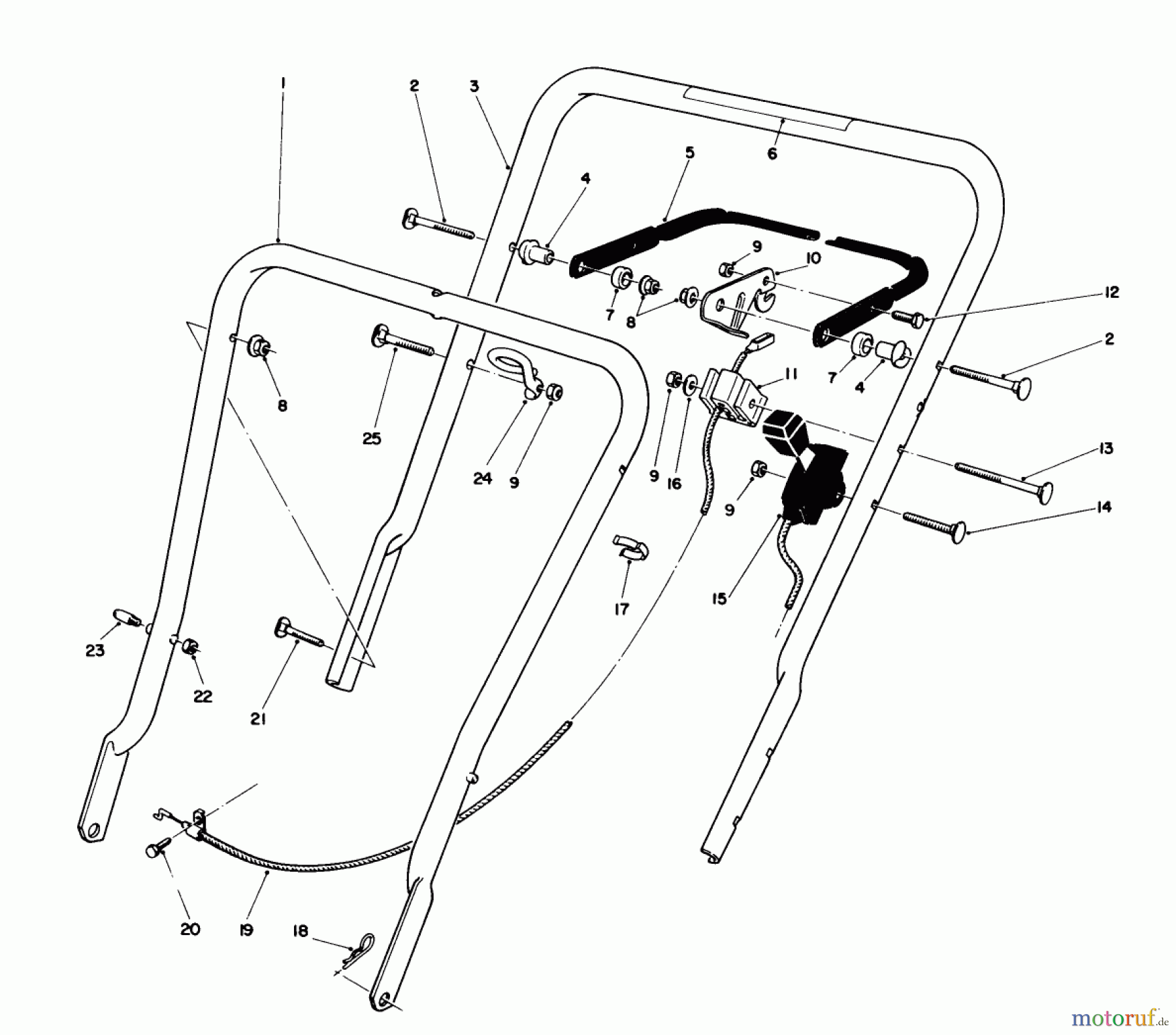  Toro Neu Mowers, Walk-Behind Seite 1 16575 - Toro Lawnmower, 1989 (9000001-9999999) HANDLE ASSEMBLY