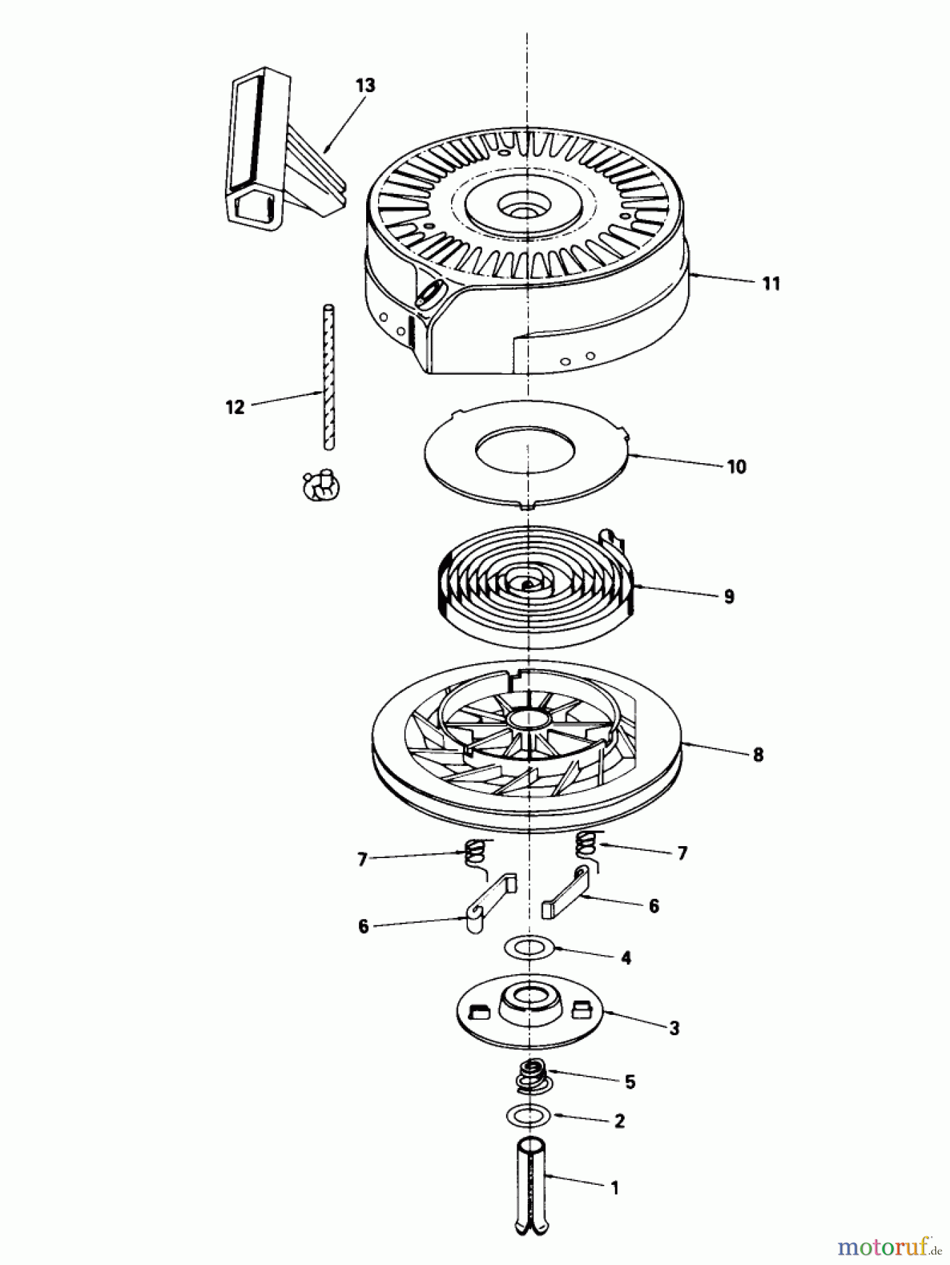 Toro Neu Mowers, Walk-Behind Seite 1 16576 - Toro Lawnmower, 1990 (0000001-0999999) REWIND STARTER NO. 590621