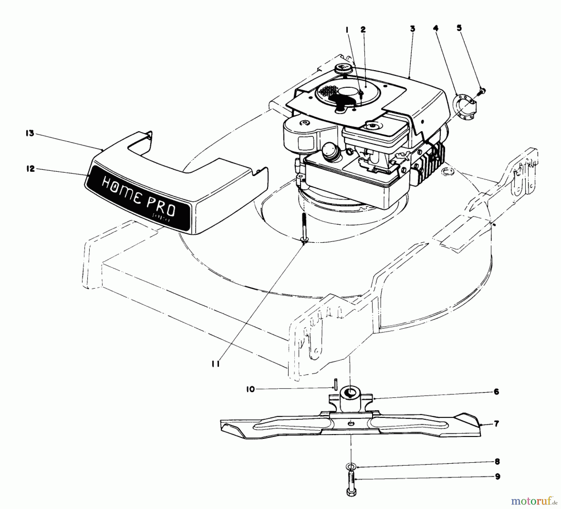  Toro Neu Mowers, Walk-Behind Seite 1 16711 - Toro Lawnmower, 1978 (8000001-8999999) ENGINE ASSEMBLY