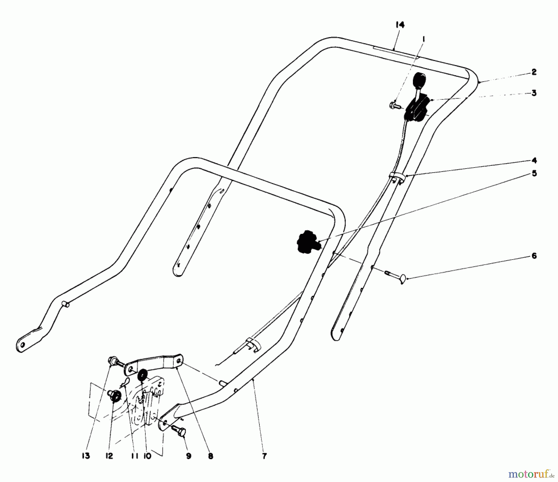  Toro Neu Mowers, Walk-Behind Seite 1 16711 - Toro Lawnmower, 1978 (8000001-8999999) HANDLE ASSEMBLY