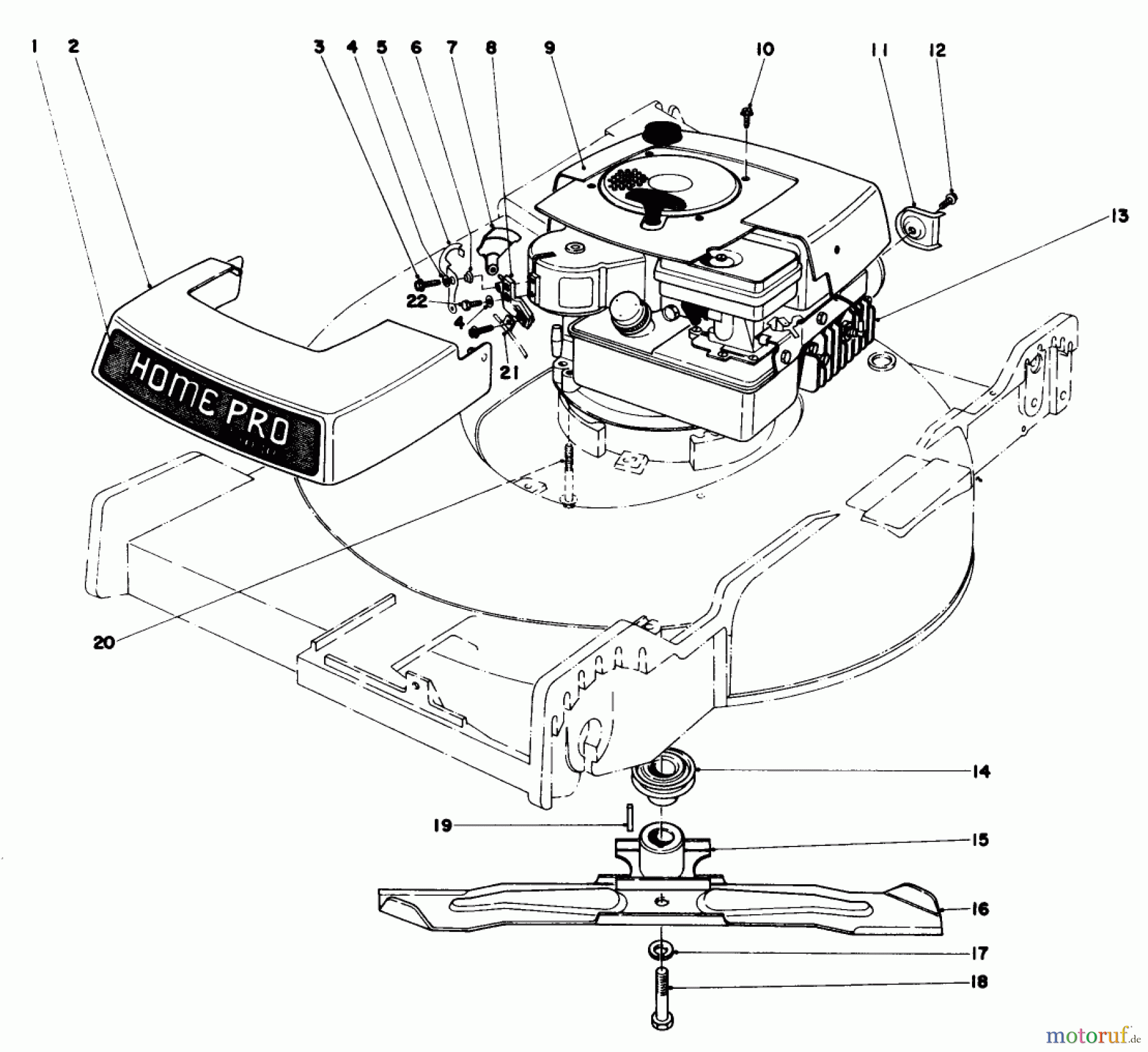  Toro Neu Mowers, Walk-Behind Seite 1 16756 - Toro Lawnmower, 1977 (7000001-7999999) ENGINE ASSEMBLY
