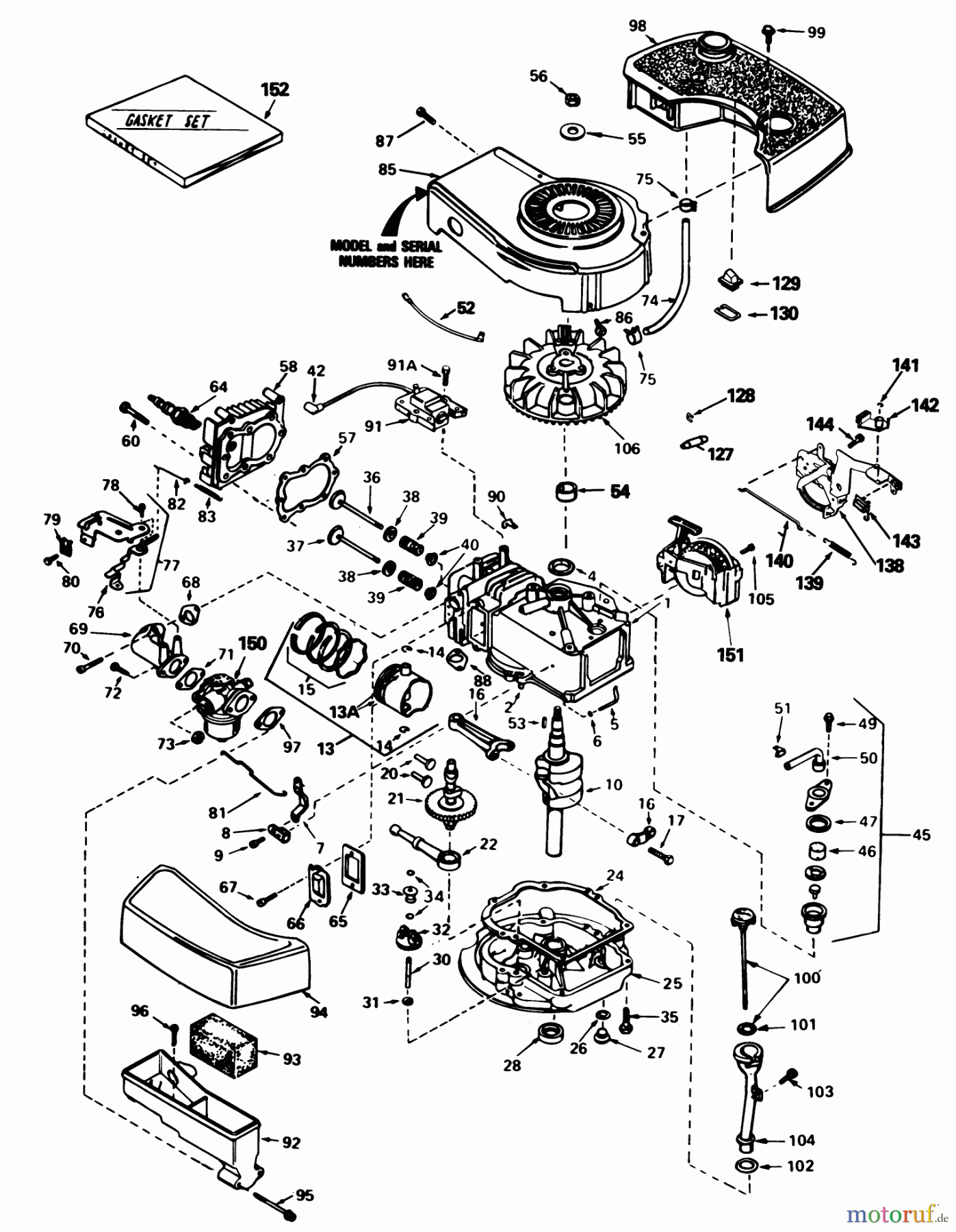  Toro Neu Mowers, Walk-Behind Seite 1 16771 - Toro Lawnmower, 1983 (3000001-3999999) ENGINE TECUMSEH MODEL TNT100-10085E