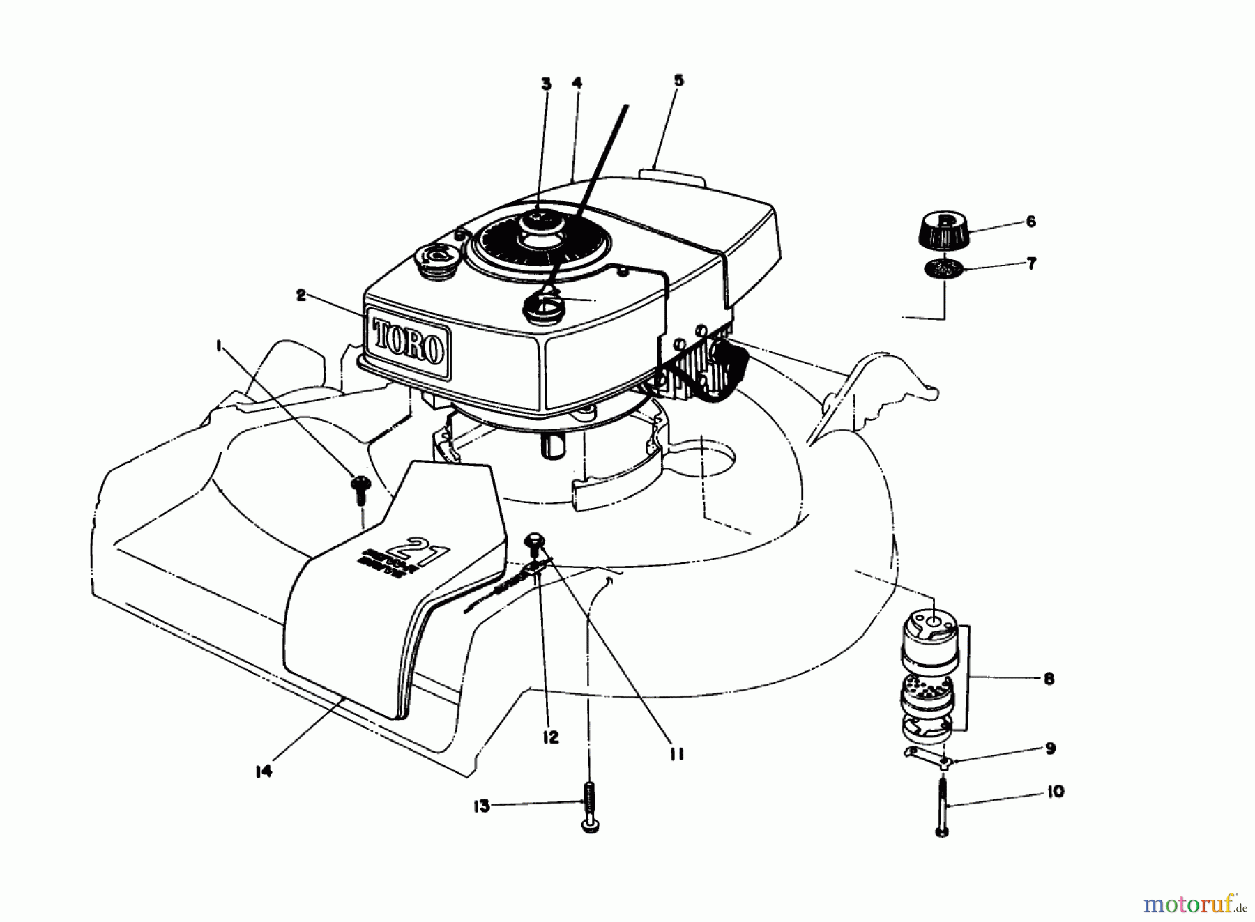  Toro Neu Mowers, Walk-Behind Seite 1 16771 - Toro Lawnmower, 1984 (4000001-4999999) ENGINE ASSEMBLY