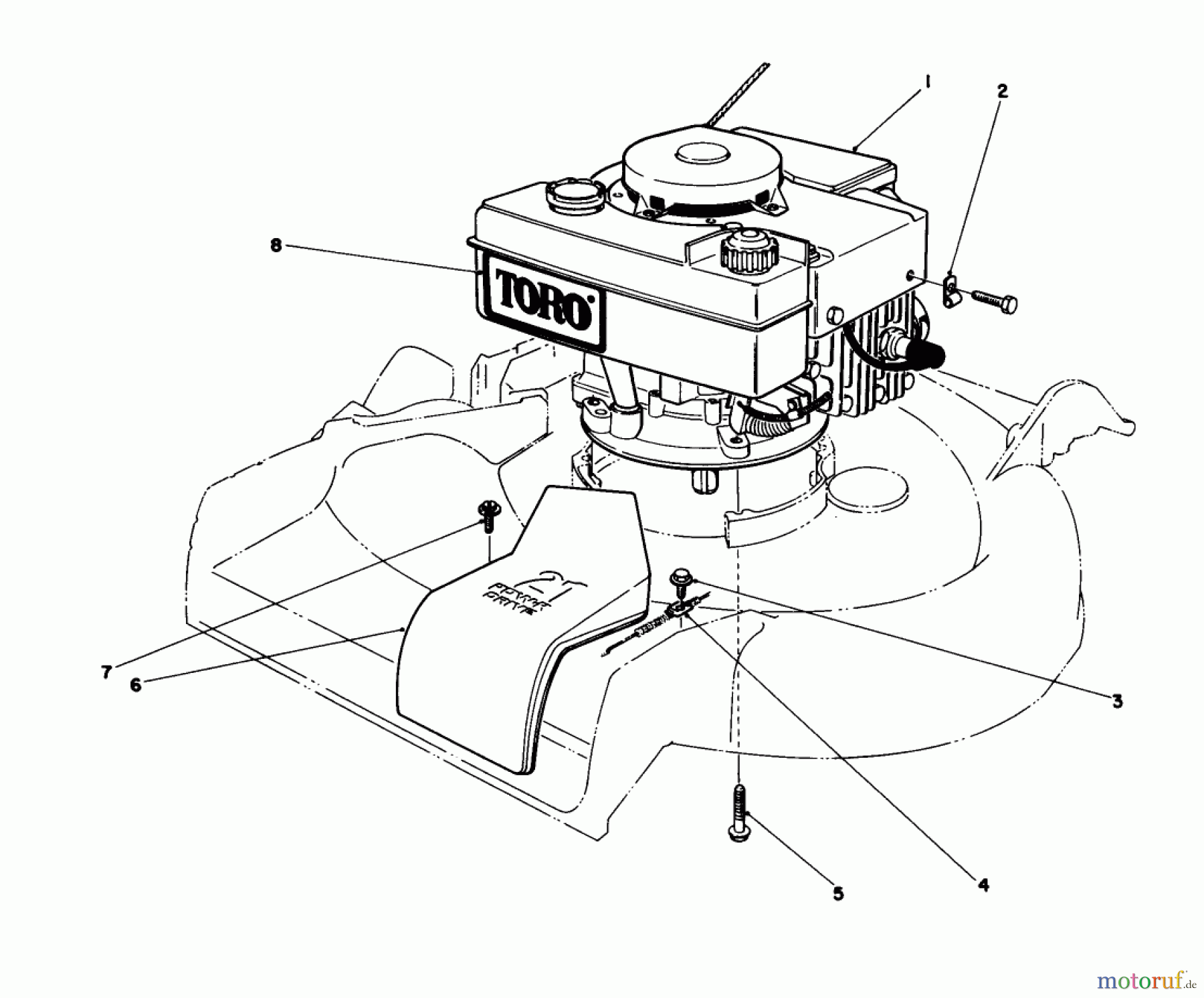  Toro Neu Mowers, Walk-Behind Seite 1 16775 - Toro Lawnmower, 1984 (4000001-4999999) ENGINE ASSEMBLY