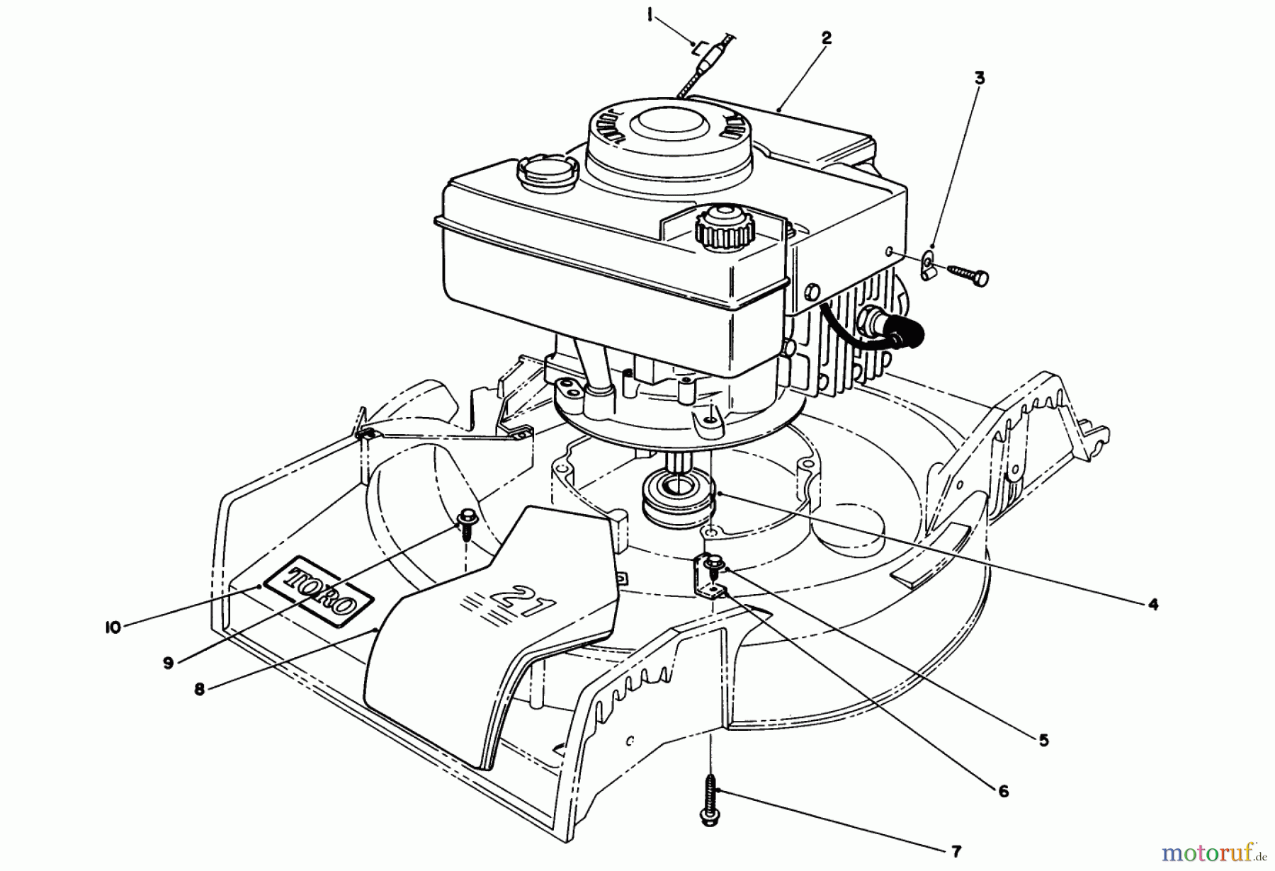  Toro Neu Mowers, Walk-Behind Seite 1 16775 - Toro Lawnmower, 1989 (9000001-9999999) ENGINE ASSEMBLY