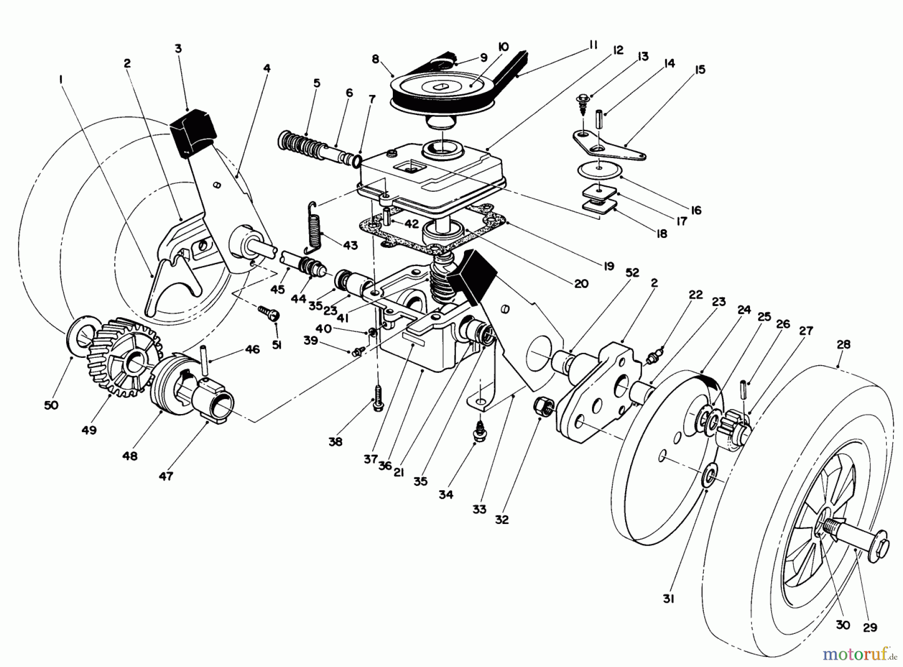  Toro Neu Mowers, Walk-Behind Seite 1 16775 - Toro Lawnmower, 1990 (0000001-0999999) GEAR CASE ASSEMBLY