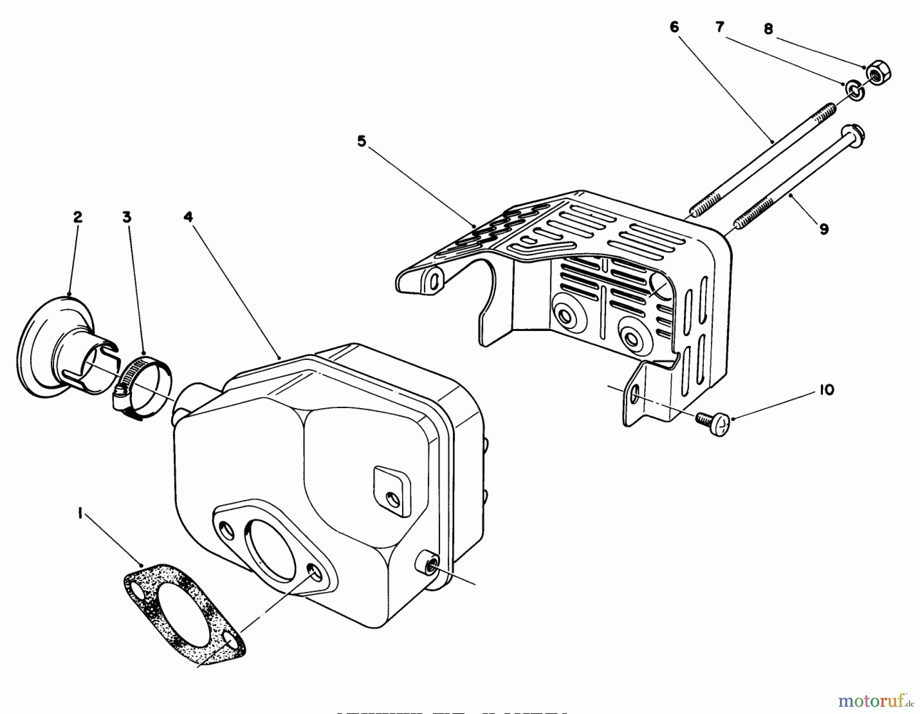  Toro Neu Mowers, Walk-Behind Seite 1 16785 - Toro Lawnmower, 1987 (7000001-7999999) MUFFLER ASSEMBLY (ENGINE NO. 47PF5)(ENGINE NO. 47PG6)