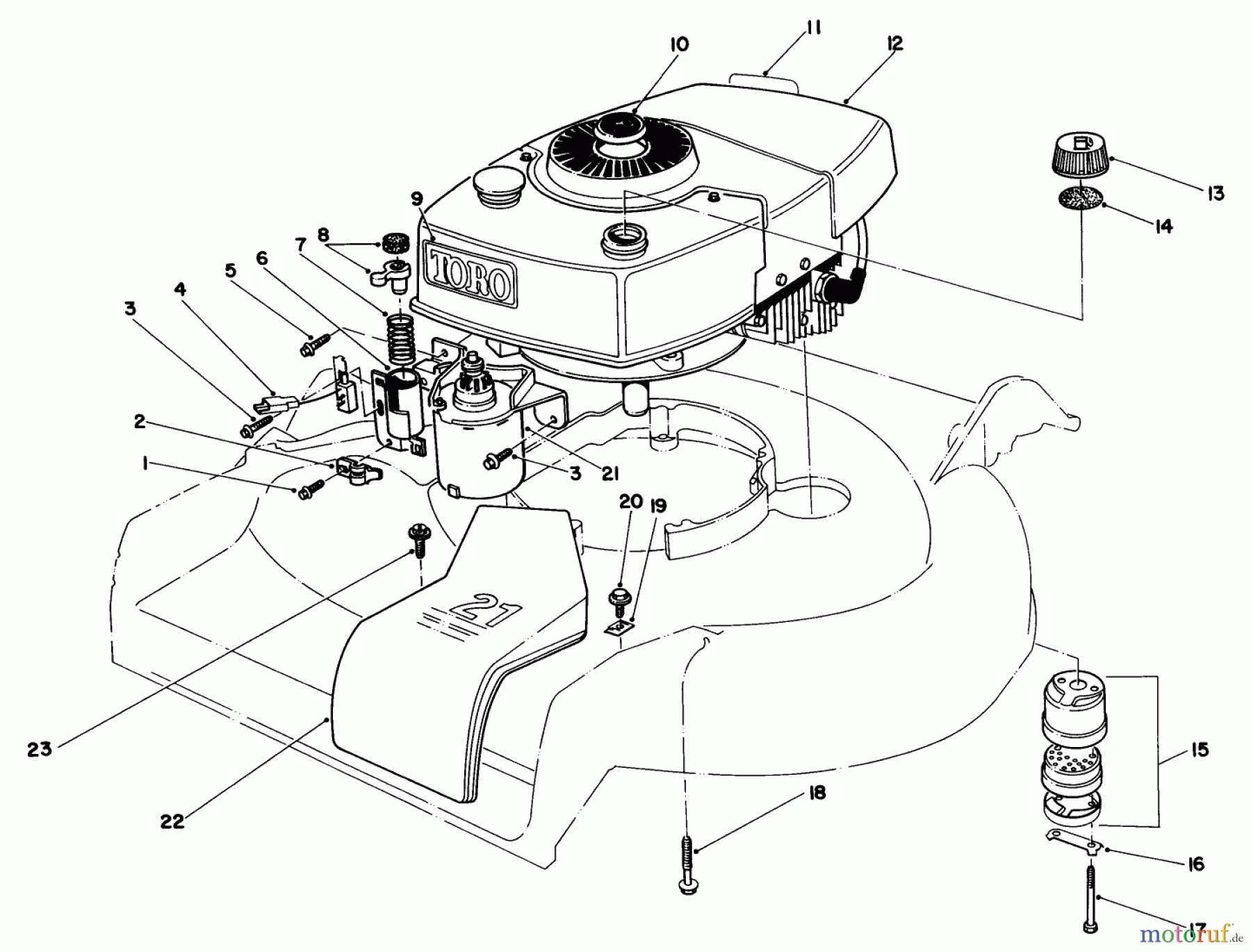  Toro Neu Mowers, Walk-Behind Seite 1 16793 - Toro Lawnmower, 1988 (8000001-8999999) ENGINE ASSEMBLY