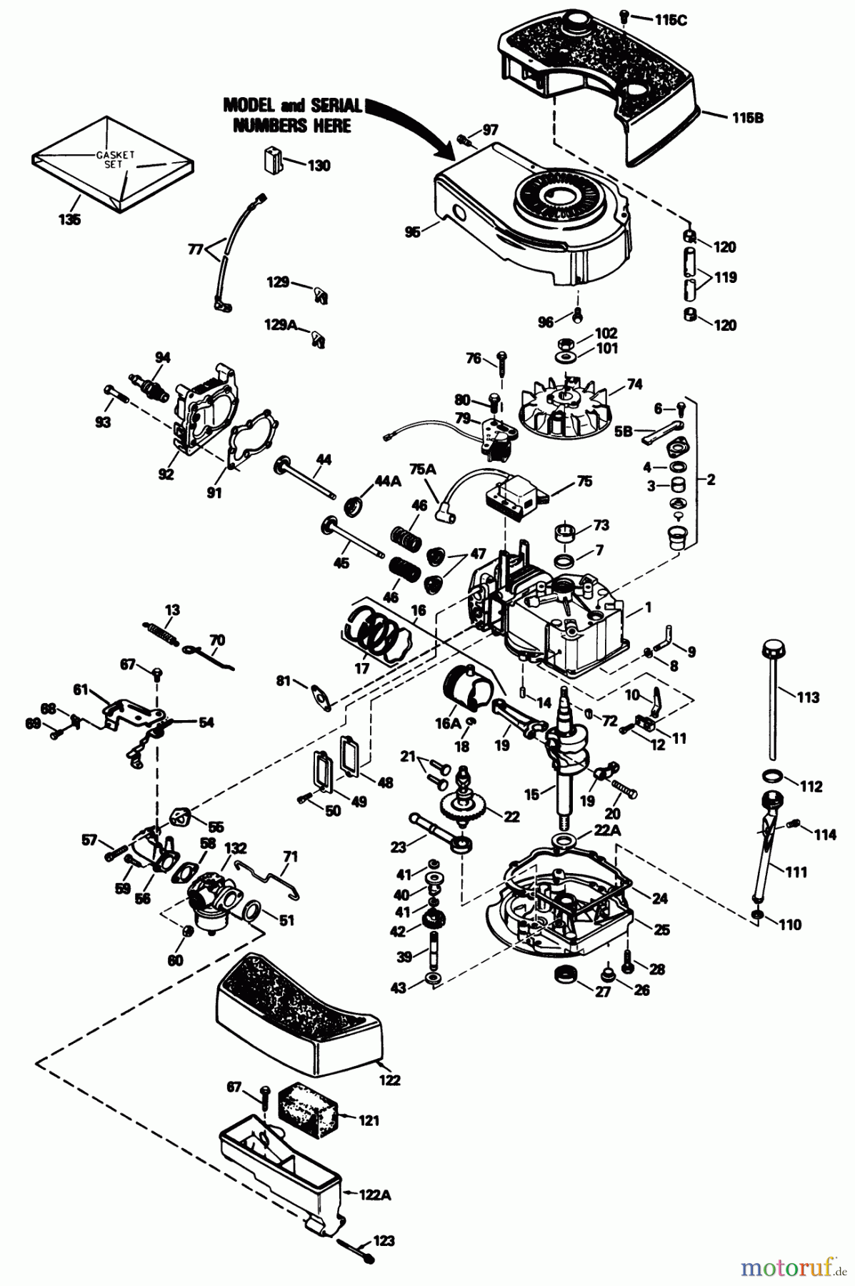  Toro Neu Mowers, Walk-Behind Seite 1 16793 - Toro Lawnmower, 1989 (9000001-9999999) ENGINE TECUMSEH MODEL NO. TNT 100-10104F