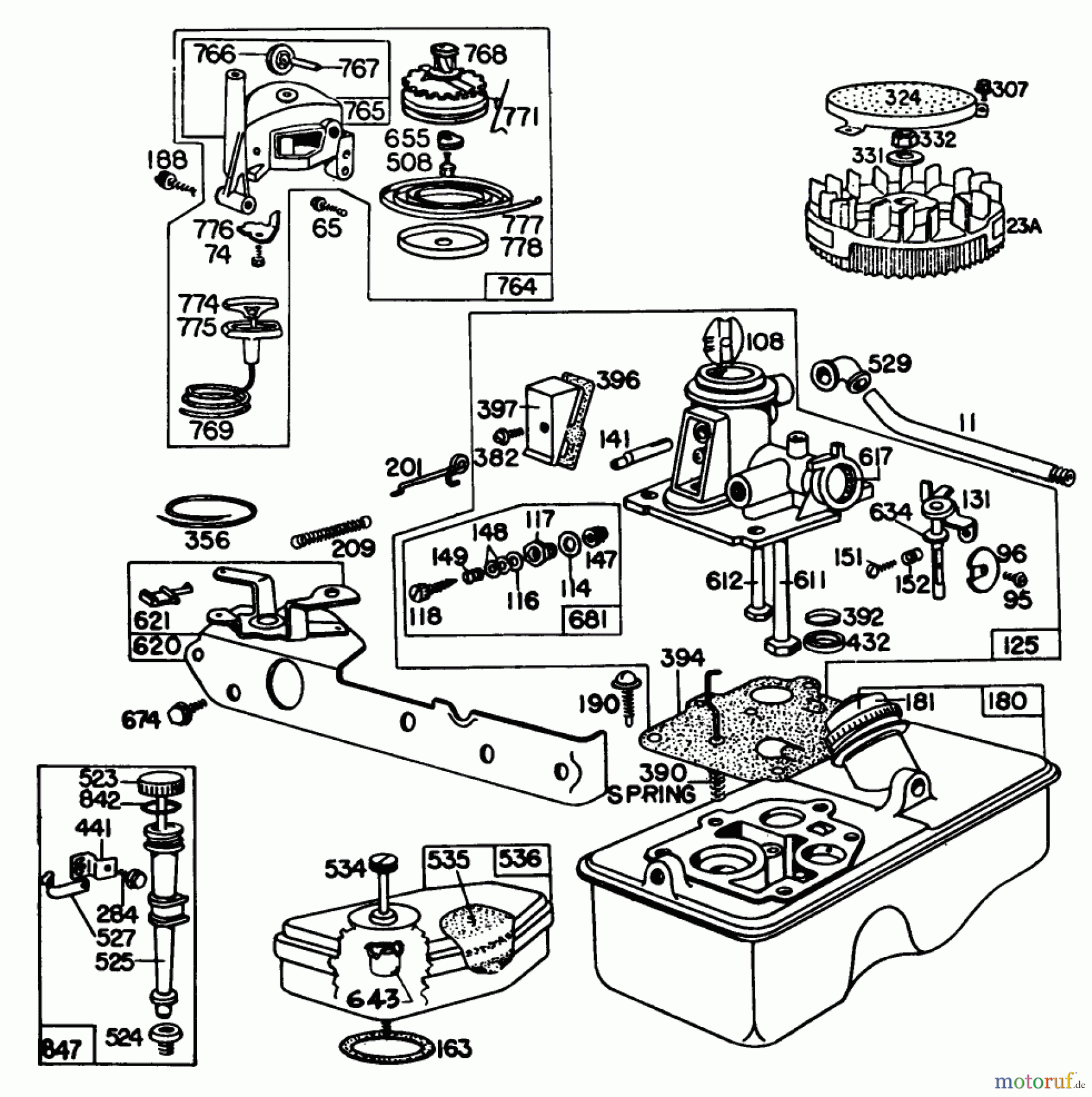  Toro Neu Mowers, Walk-Behind Seite 1 16880 - Toro Lawnmower, 1980 (0000001-0999999) CARBURETOR ASSEMBLY BRIGGS & STRATTON MODEL NO. 92908-2055-01