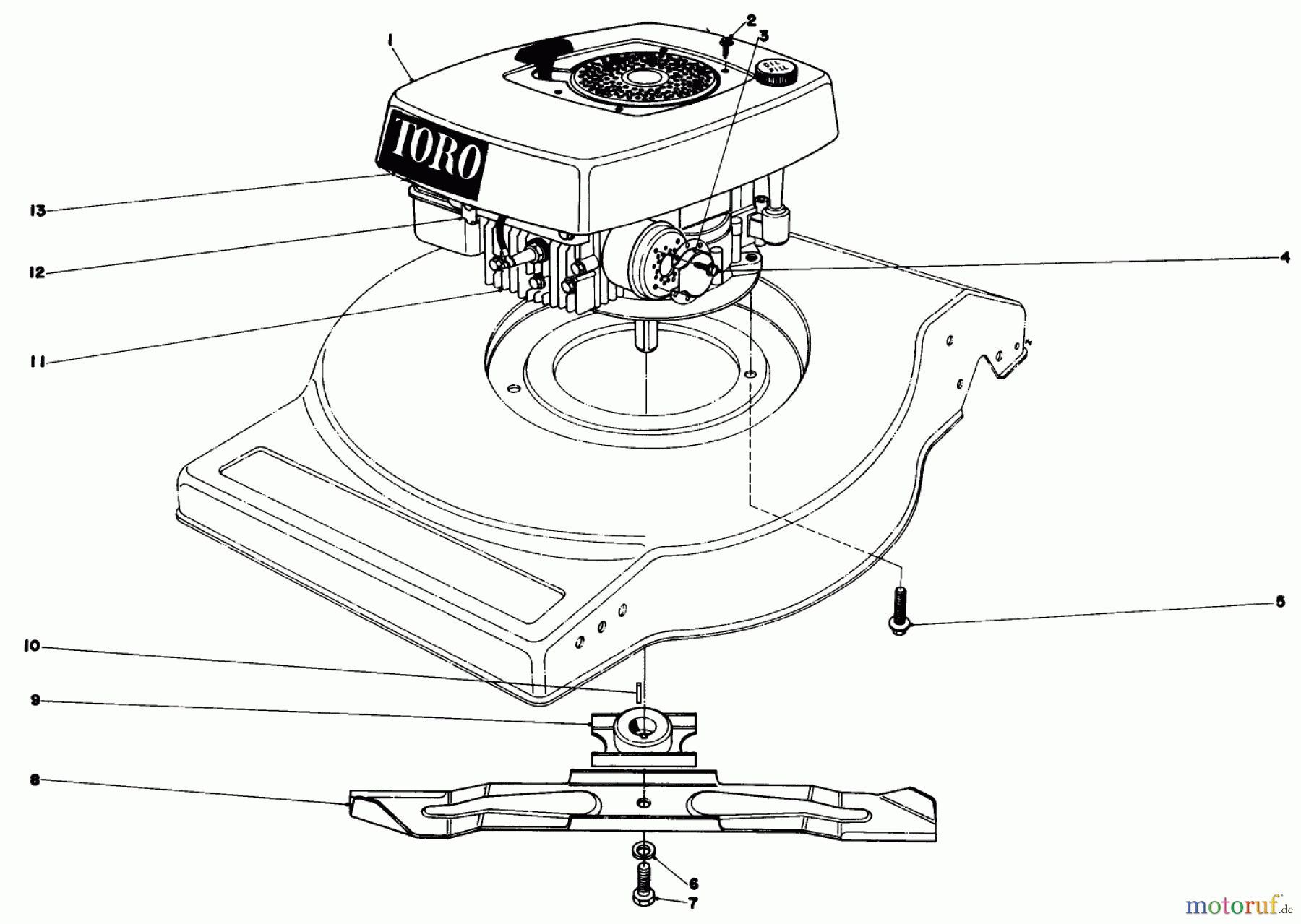  Toro Neu Mowers, Walk-Behind Seite 1 16880 - Toro Lawnmower, 1980 (0000001-0999999) ENGINE ASSEMBLY (MODEL NO. 16880)
