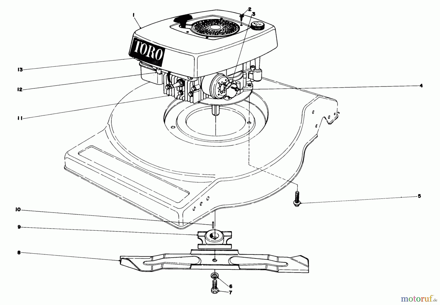  Toro Neu Mowers, Walk-Behind Seite 1 16890 - Toro Lawnmower, 1982 (2000001-2999999) ENGINE ASSEMBLY (MODEL NO. 16880)