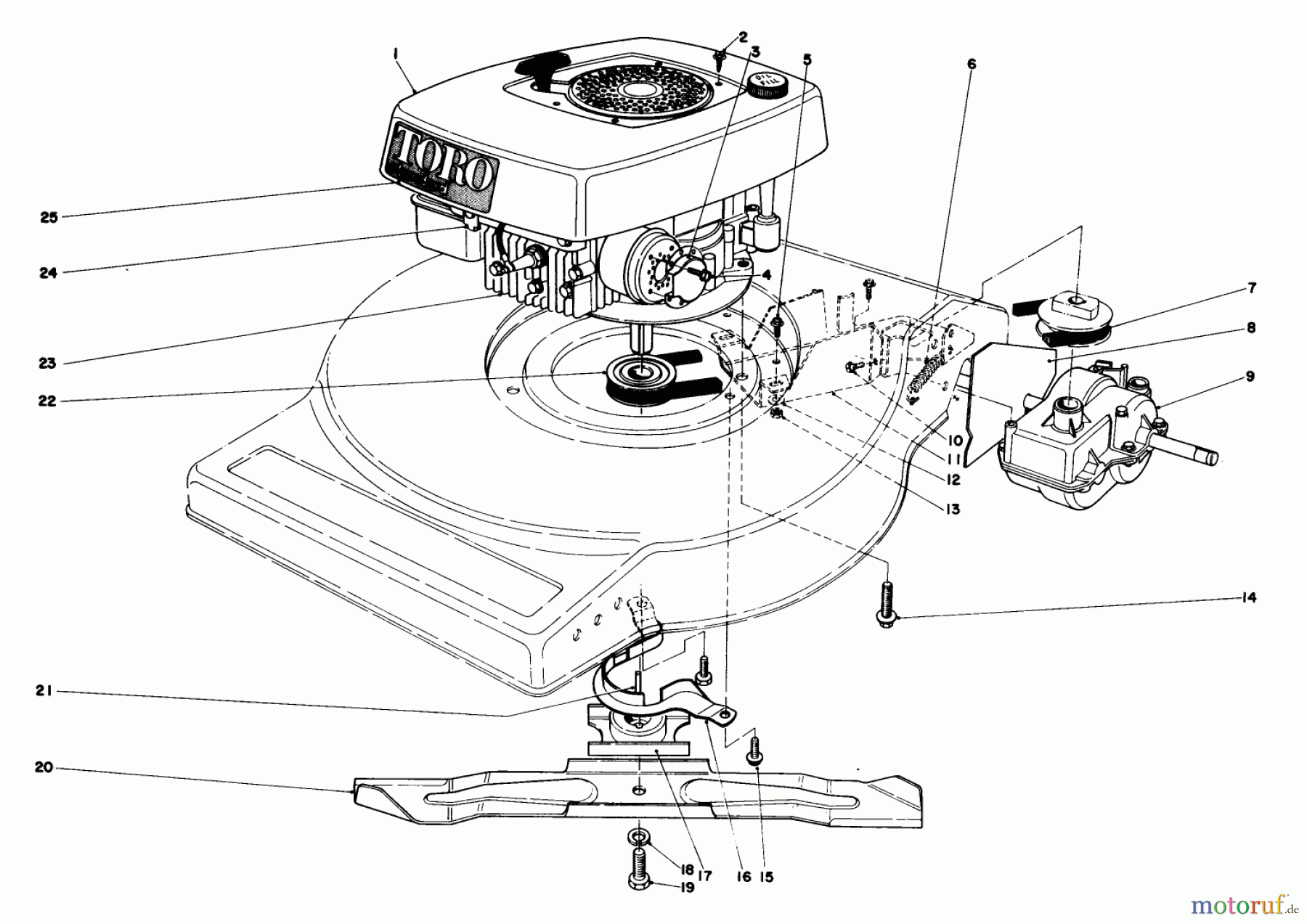  Toro Neu Mowers, Walk-Behind Seite 1 16880 - Toro Lawnmower, 1982 (2000001-2999999) ENGINE ASSEMBLY (MODEL NO. 16890)