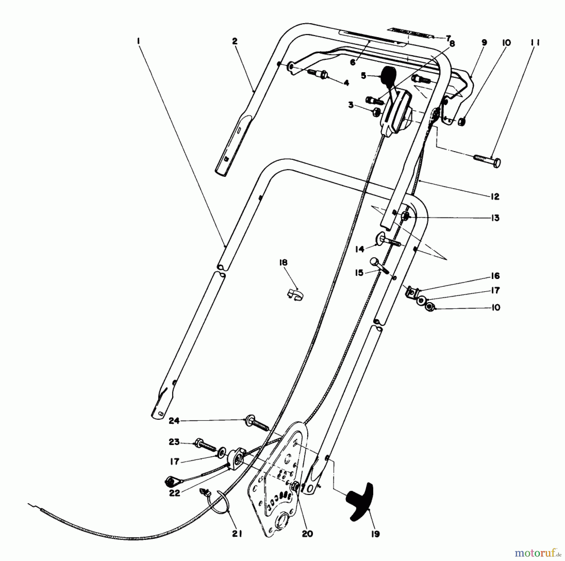  Toro Neu Mowers, Walk-Behind Seite 1 16880 - Toro Lawnmower, 1982 (2000001-2999999) HANDLE ASSEMBLY (MODEL NO. 16890)