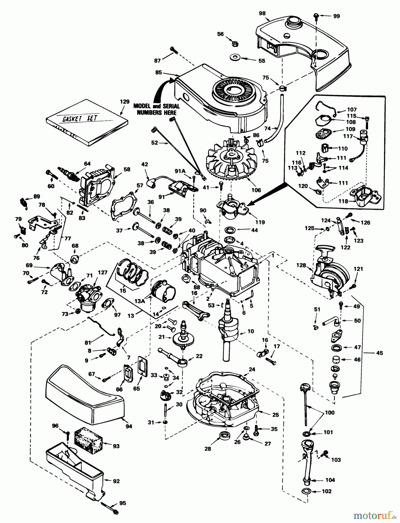  Toro Neu Mowers, Walk-Behind Seite 1 18010 - Toro Lawnmower, 1981 (1000001-1999999) ENGINE TECUMSEH MODEL NO. TNT 100-10072D