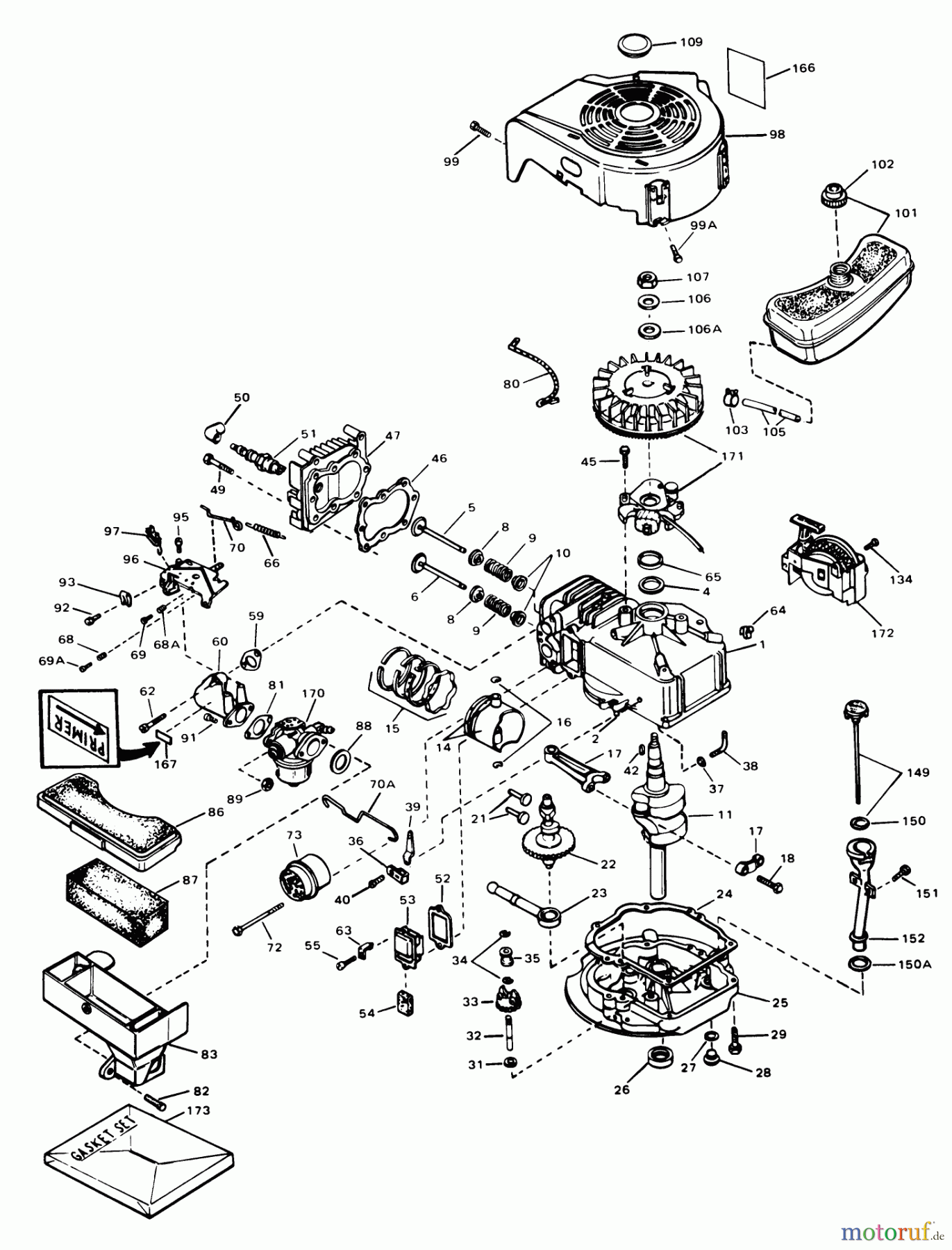  Toro Neu Mowers, Walk-Behind Seite 1 18017 - Toro Lawnmower, 1978 (8000001-8999999) ENGINE TECUMSEH MODEL TVS 90-43007