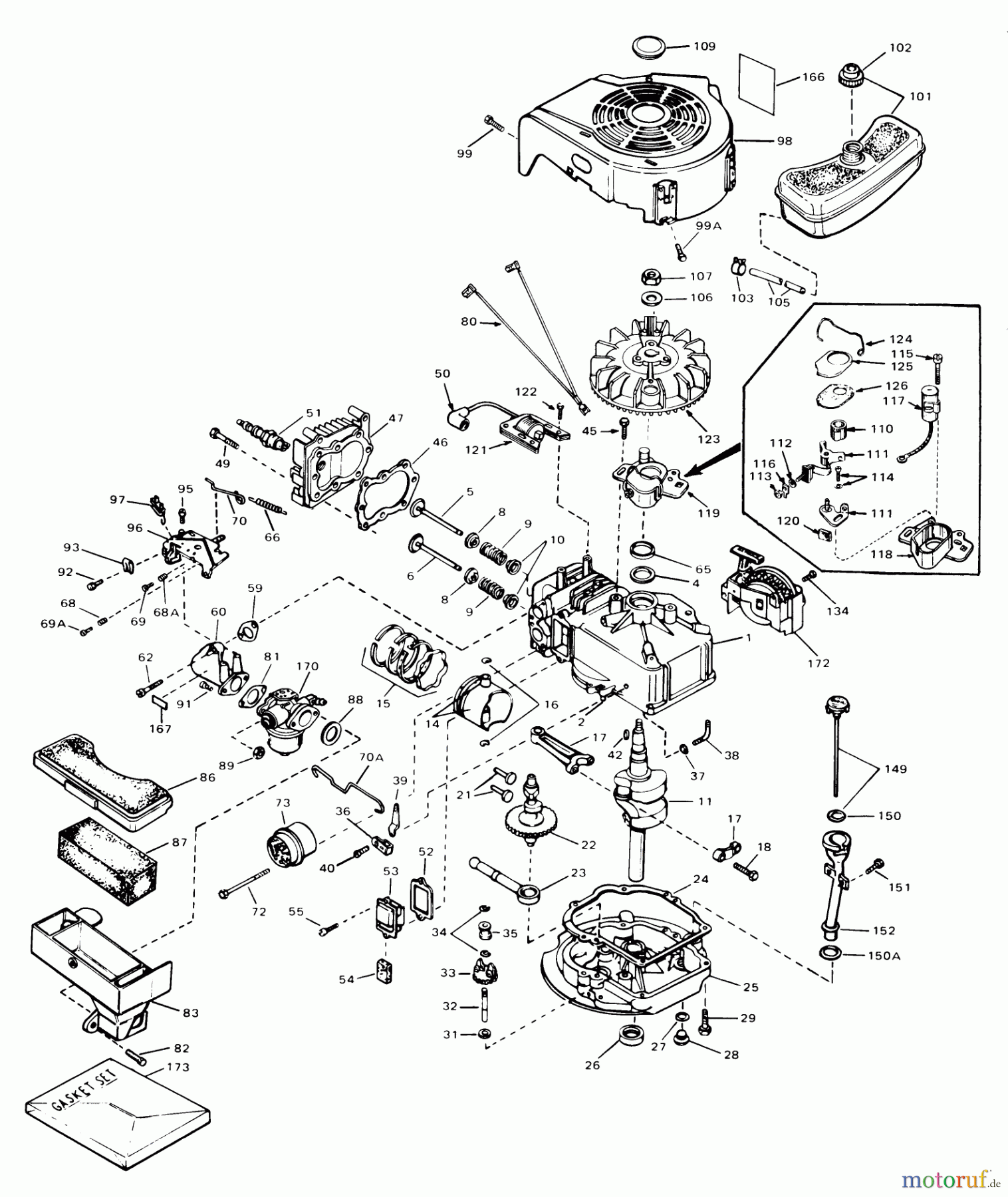 Toro Neu Mowers, Walk-Behind Seite 1 18017 - Toro Lawnmower, 1979 (9000001-9999999) ENGINE TECUMSEH MODEL TVS 90-43007A
