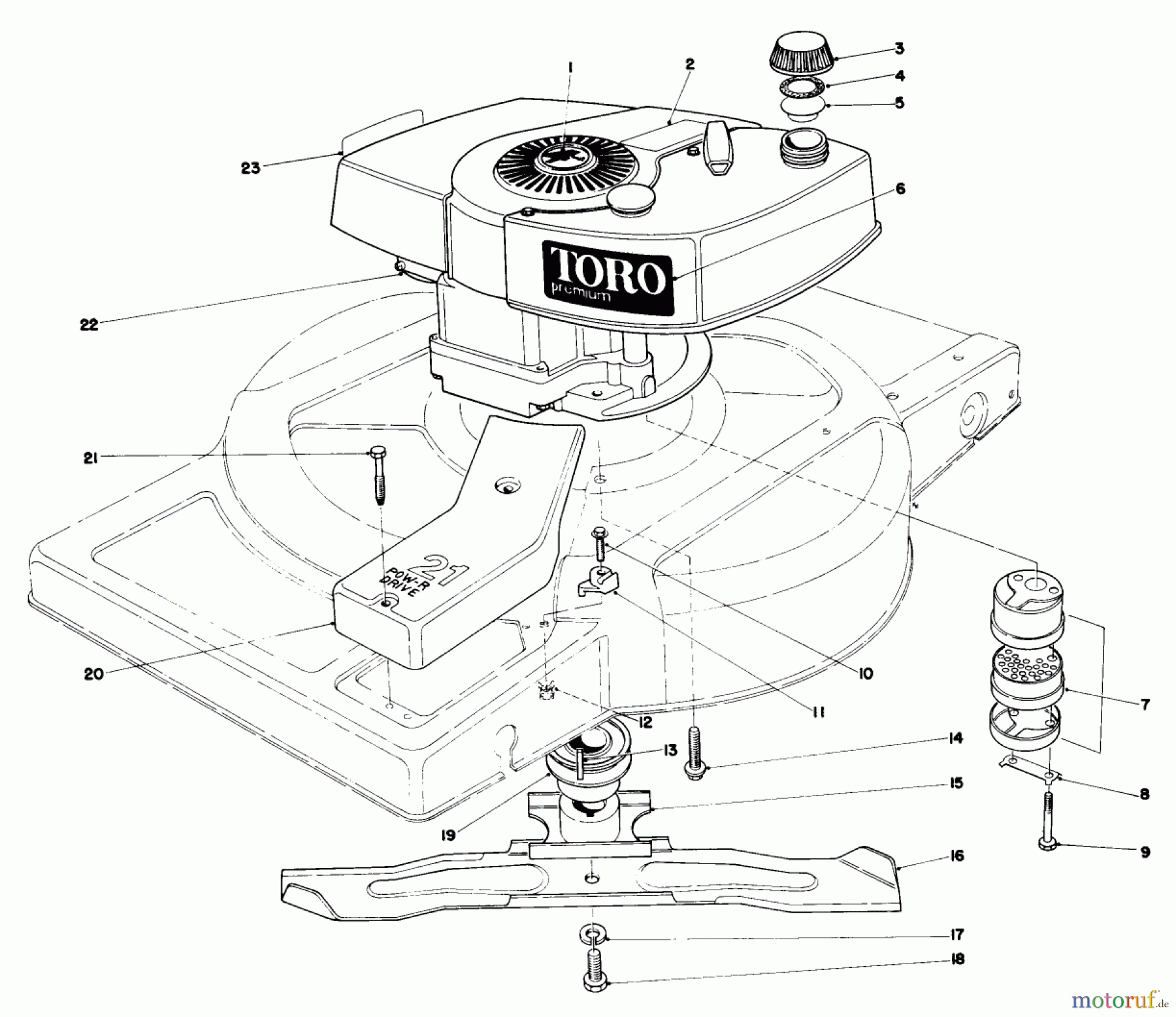  Toro Neu Mowers, Walk-Behind Seite 1 18060 - Toro Lawnmower, 1980 (0000001-0999999) ENGINE ASSEMBLY