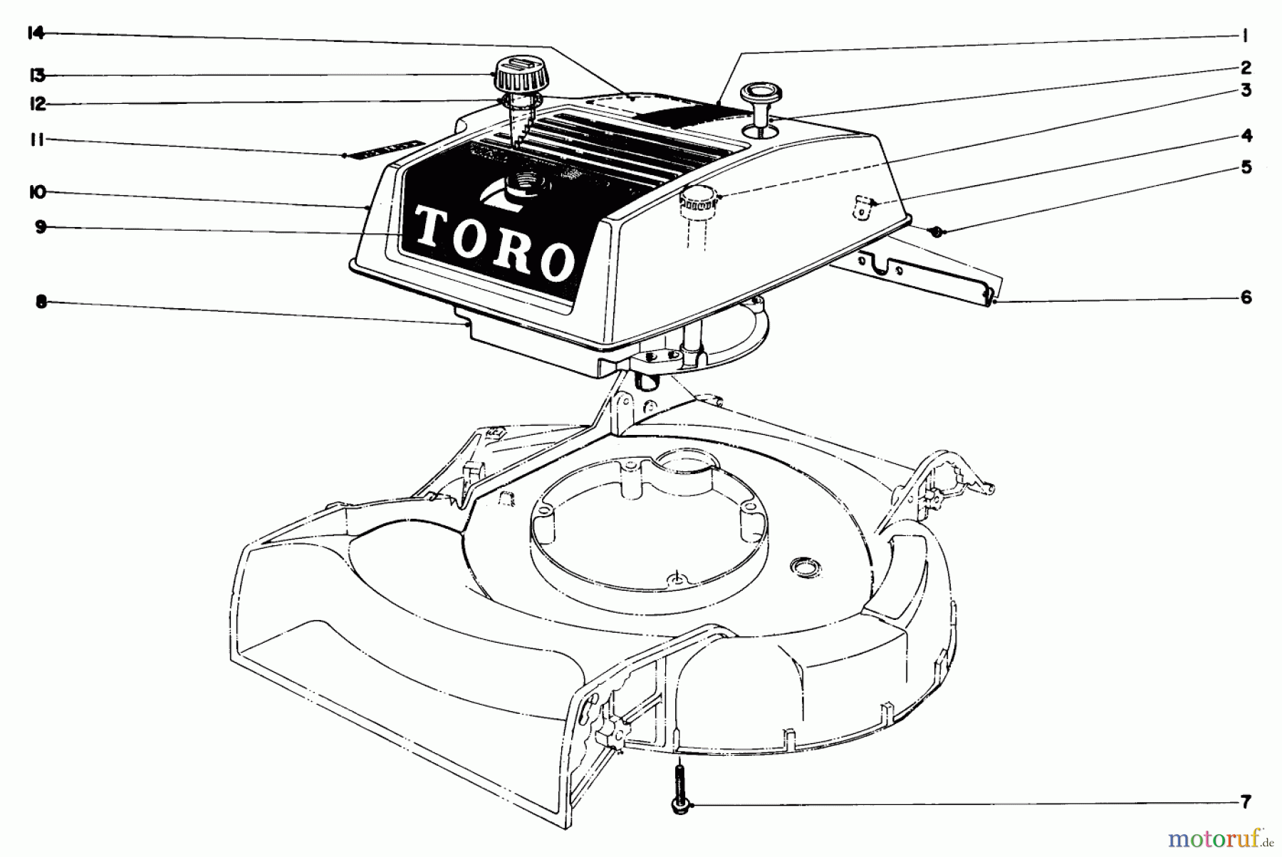  Toro Neu Mowers, Walk-Behind Seite 1 18171 - Toro Guardian Lawnmower, 1971 (1000001-1999999) ENGINE ASSEMBLY MODEL NO. 18070