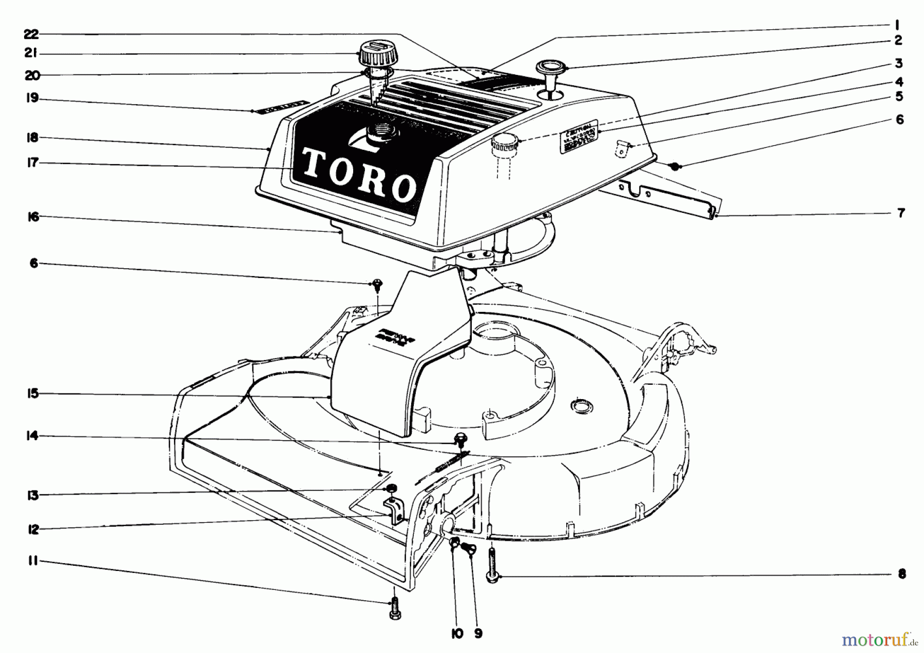  Toro Neu Mowers, Walk-Behind Seite 1 18171 - Toro Guardian Lawnmower, 1971 (1000001-1999999) ENGINE ASSEMBLY MODEL NO. 18171