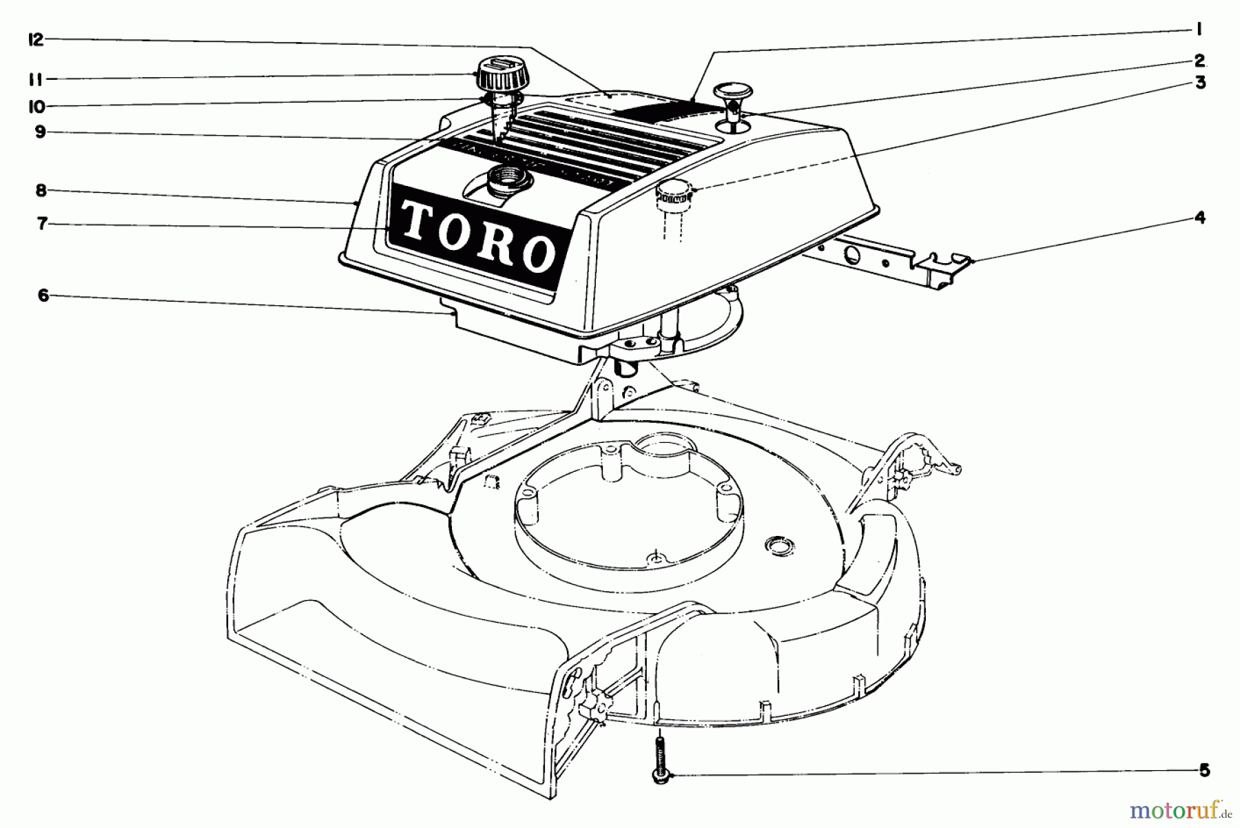  Toro Neu Mowers, Walk-Behind Seite 1 18070 - Toro Lawnmower, 1972 (2000001-2999999) ENGINE ASSEMBLY