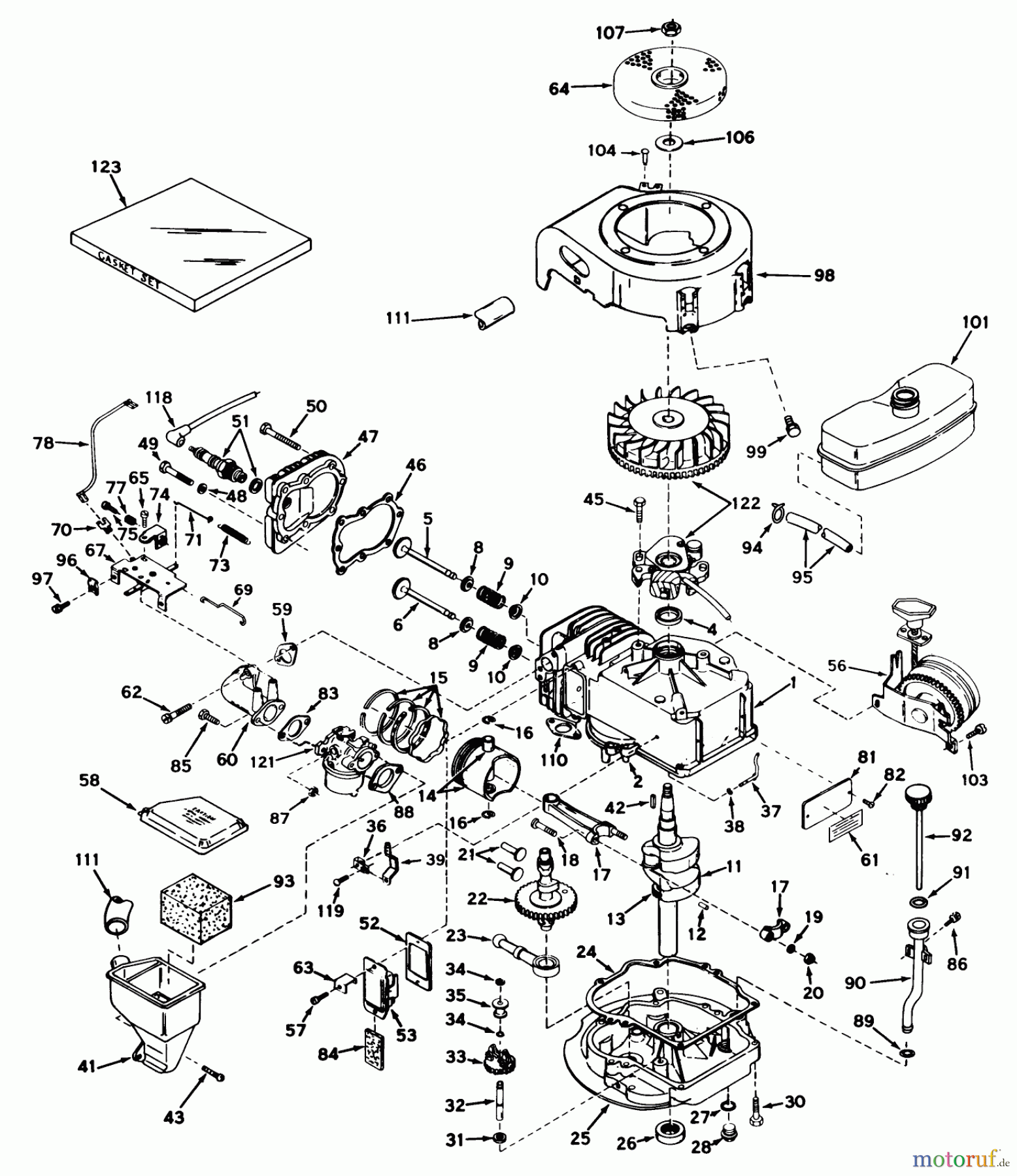  Toro Neu Mowers, Walk-Behind Seite 1 18070 - Toro Lawnmower, 1972 (2000001-2999999) ENGINE TECUMSEH MODEL NO. LAV30-30481J