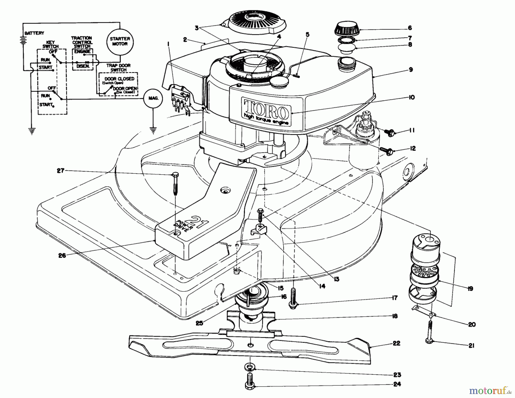 Toro Neu Mowers, Walk-Behind Seite 1 18085 - Toro Lawnmower, 1979 (9000001-9999999) ENGINE ASSEMBLY