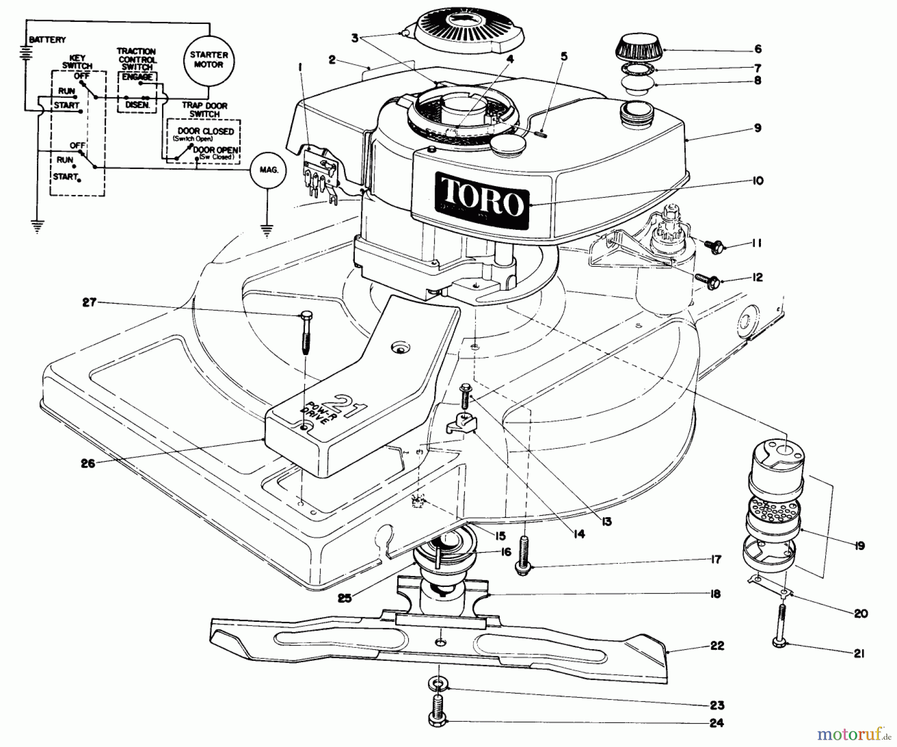  Toro Neu Mowers, Walk-Behind Seite 1 18085 - Toro Lawnmower, 1980 (0000001-0999999) ENGINE ASSEMBLY