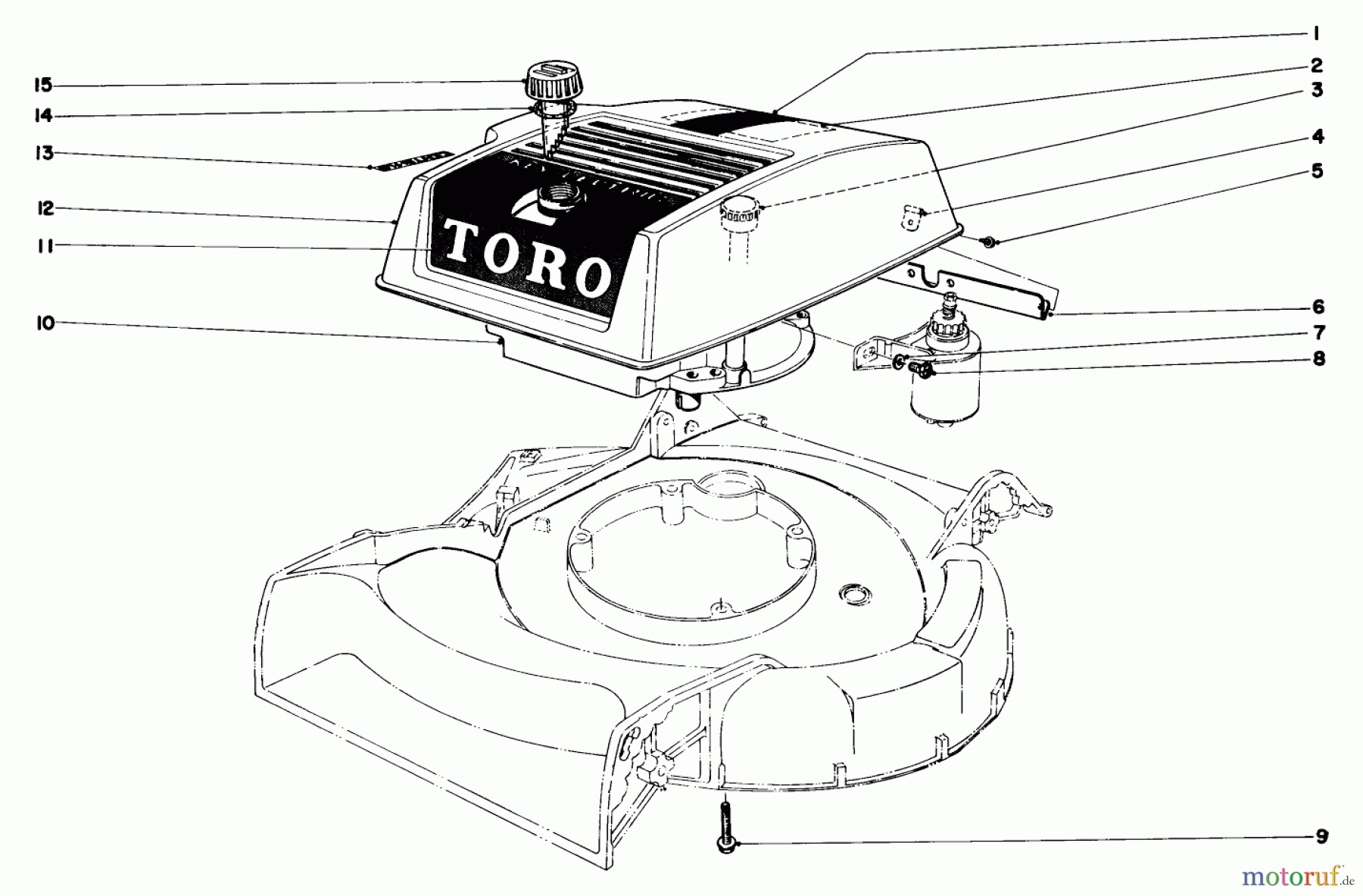  Toro Neu Mowers, Walk-Behind Seite 1 18208 - Toro Guardian Lawnmower, 1971 (1000001-1999999) ENGINE ASSEMBLY MODEL NO. 18208