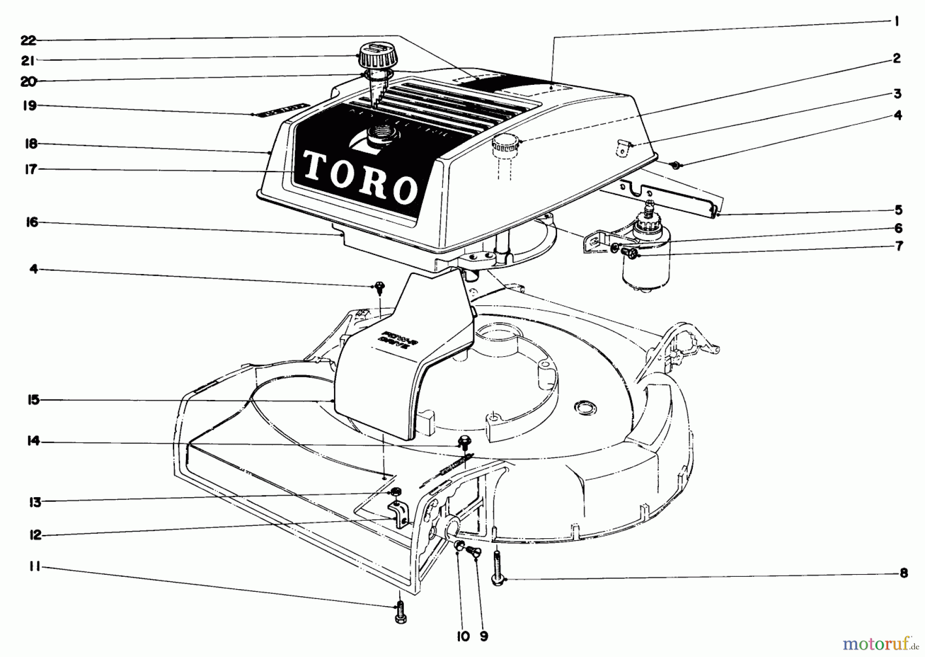  Toro Neu Mowers, Walk-Behind Seite 1 18257 - Toro Guardian Lawnmower, 1971 (1000001-1999999) ENGINE ASSEMBLY MODEL NO. 18257