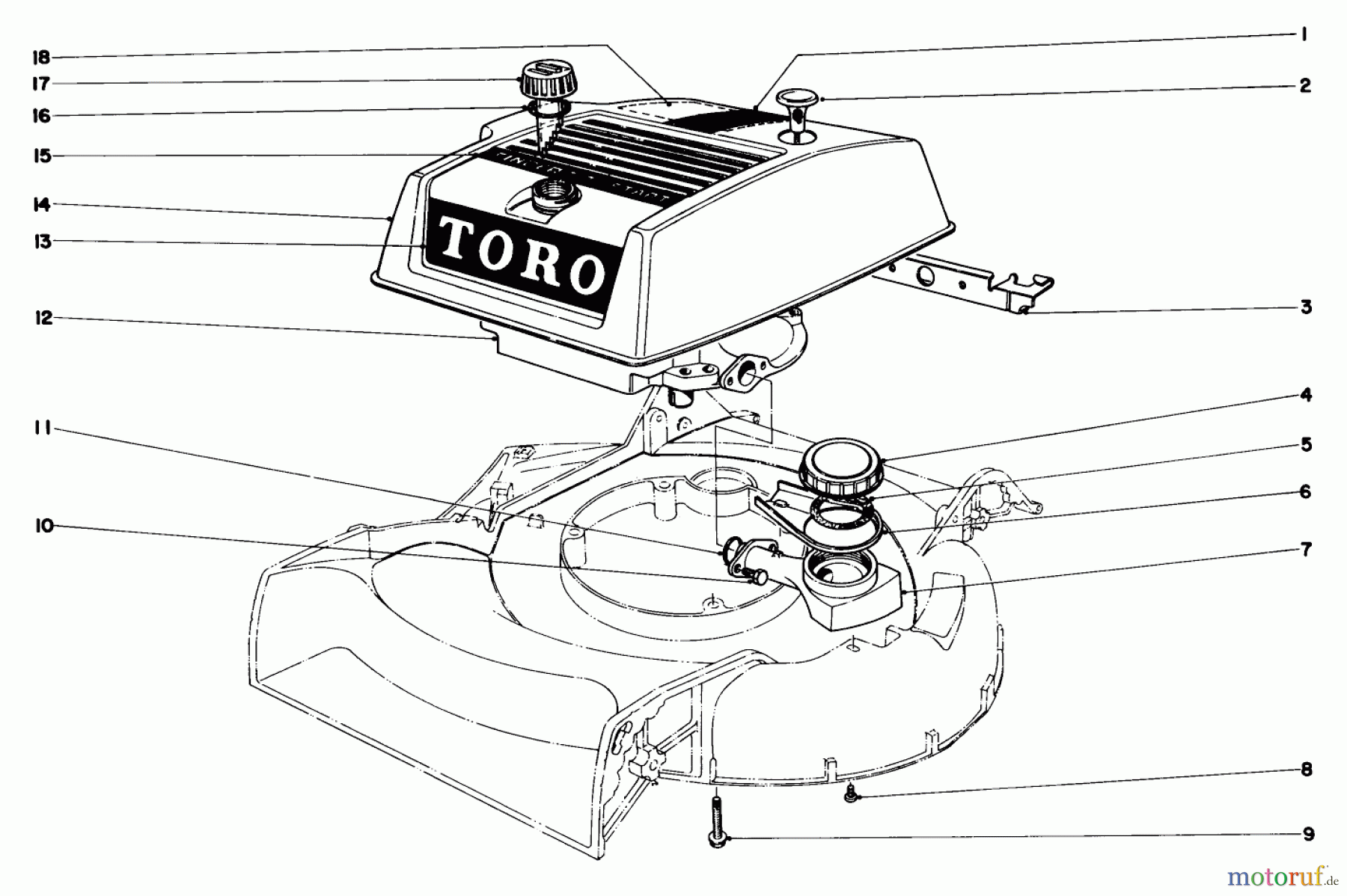  Toro Neu Mowers, Walk-Behind Seite 1 19271 - Toro Guardian Lawnmower, 1972 (2000001-2999999) ENGINE ASSEMBLY MODEL NO. 19271