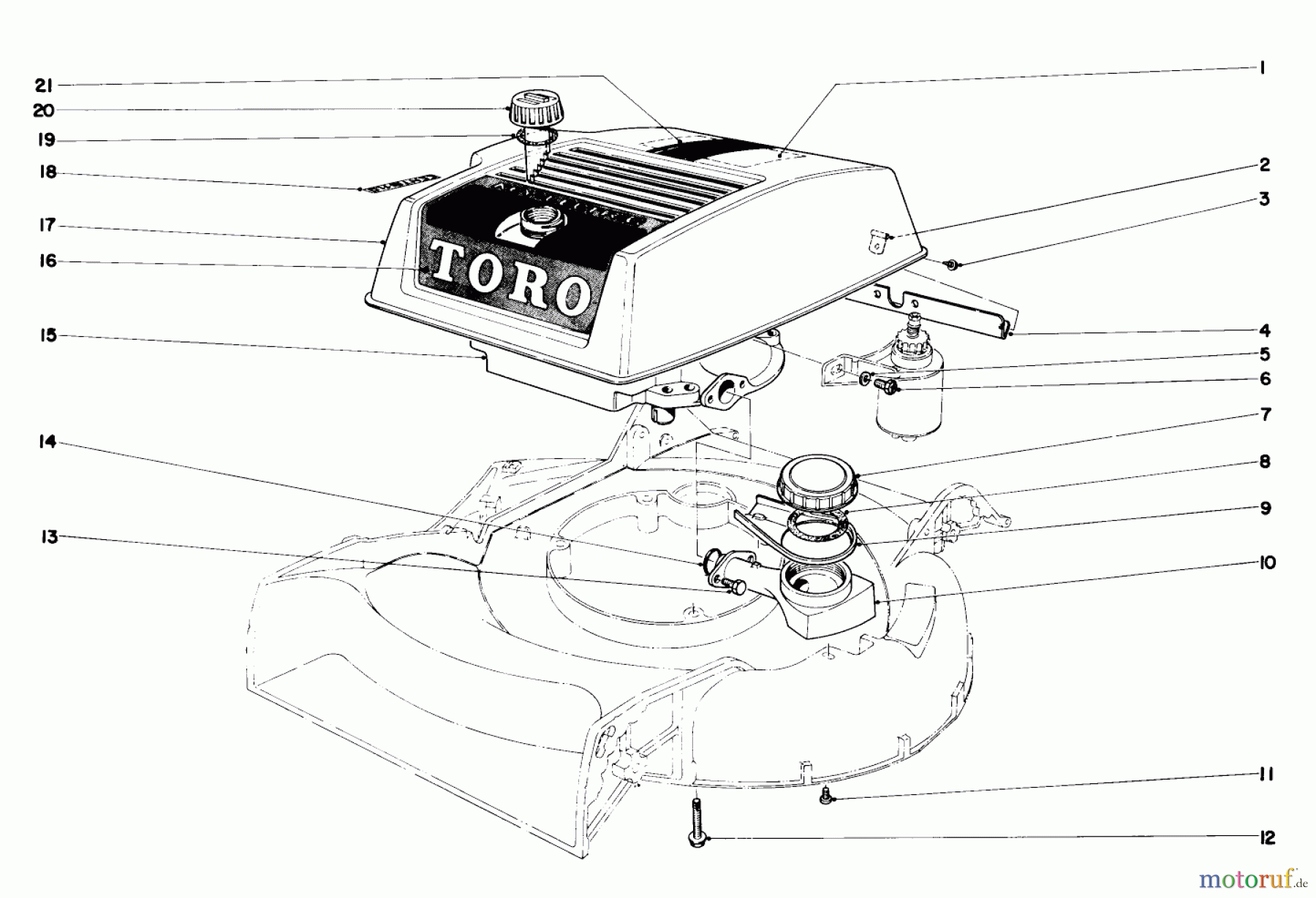  Toro Neu Mowers, Walk-Behind Seite 2 21172 - Toro Guardian Lawnmower, 1971 (1000001-1999999) ENGINE ASSEMBLY MODEL NO. 19472