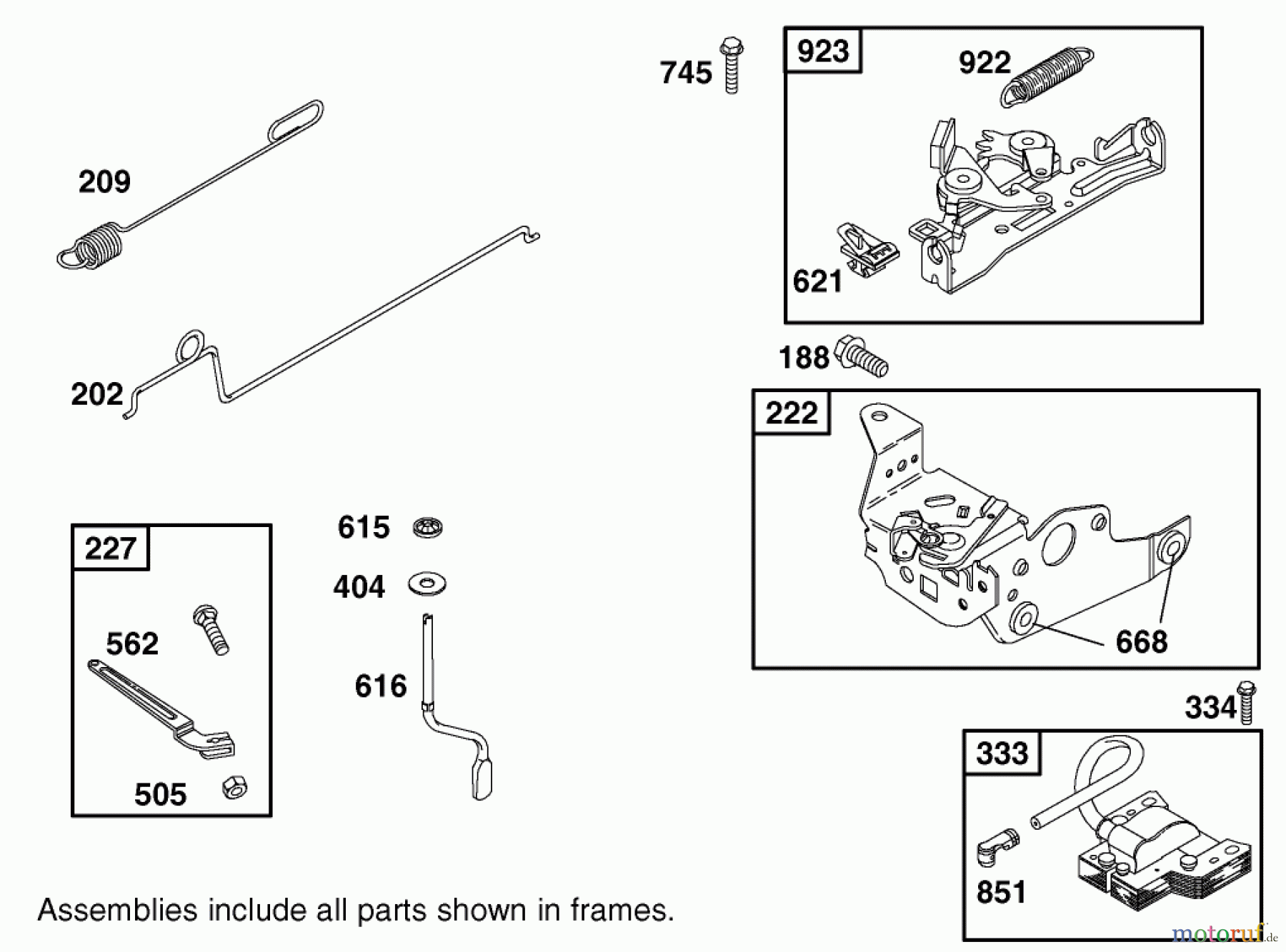  Toro Neu Mowers, Walk-Behind Seite 1 20010 (R-21P) - Toro Recycler Mower, R-21P, 2001 (210000001-210999999) GOVERNOR ASSEMBLY BRIGGS AND STRATTON MODEL 12H802-1776-B1