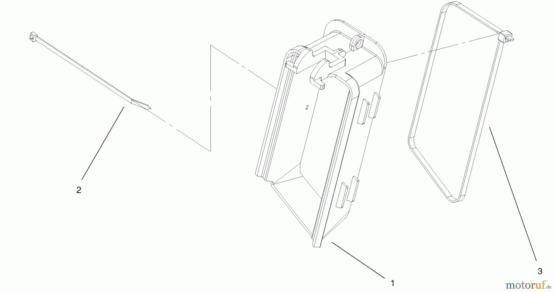  Toro Neu Mowers, Walk-Behind Seite 1 20027 (R-21OSB) - Toro Recycler Mower, R-21OSB, 2001 (210000001-210999999) BAG CHUTE ASSEMBLY PART NO. 104-7951