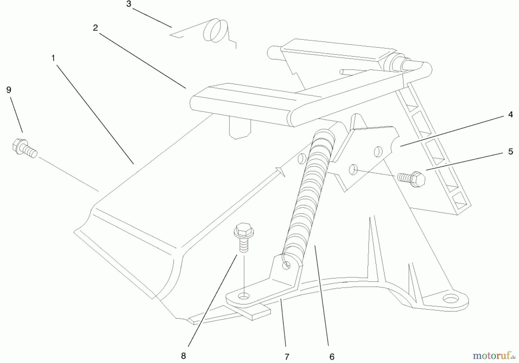  Toro Neu Mowers, Walk-Behind Seite 1 20042 (SR-21S) - Toro Super Recycler Mower, SR-21S, 2001 (210000001-210999999) REAR BAGGING DISCHARGE CHUTE ASSEMBLY