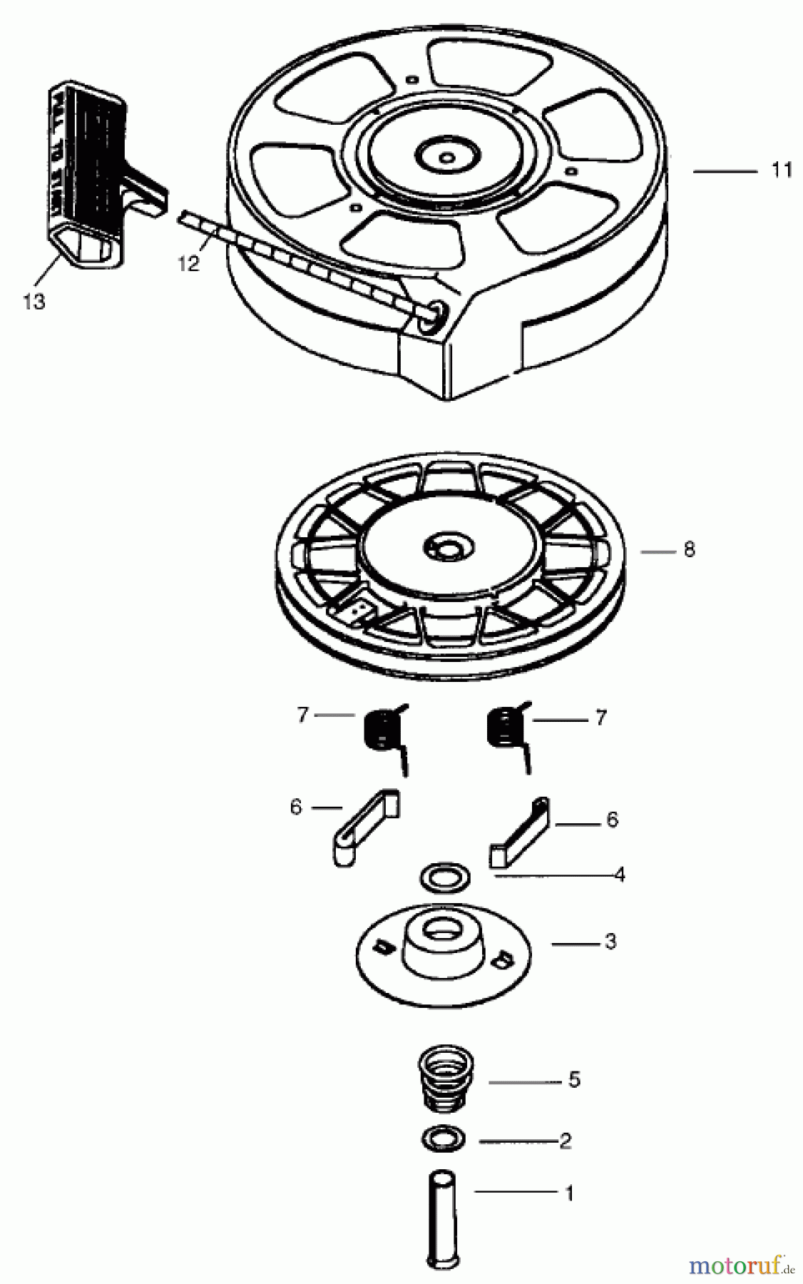 Toro Neu Mowers, Walk-Behind Seite 1 20060 - Toro Recycler Mower, 1999 (9900001-9999999) RECOIL STARTER NO. 590702 (OPTIONAL)