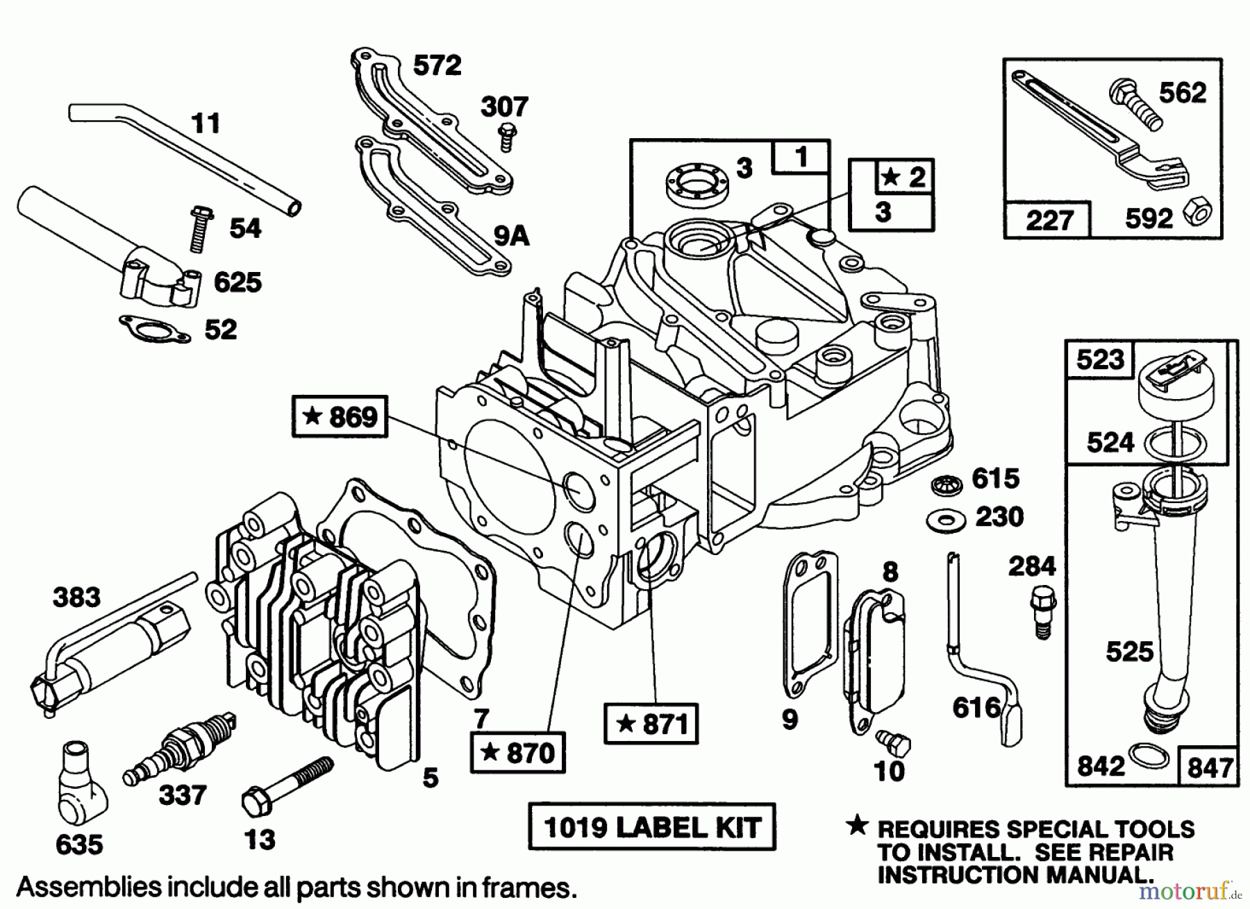  Toro Neu Mowers, Walk-Behind Seite 1 20101 - Toro Lawnmower, 1991 (1000001-1999999) ENGINE BRIGGS & STRATTON MODEL 122702-3188-01 #1