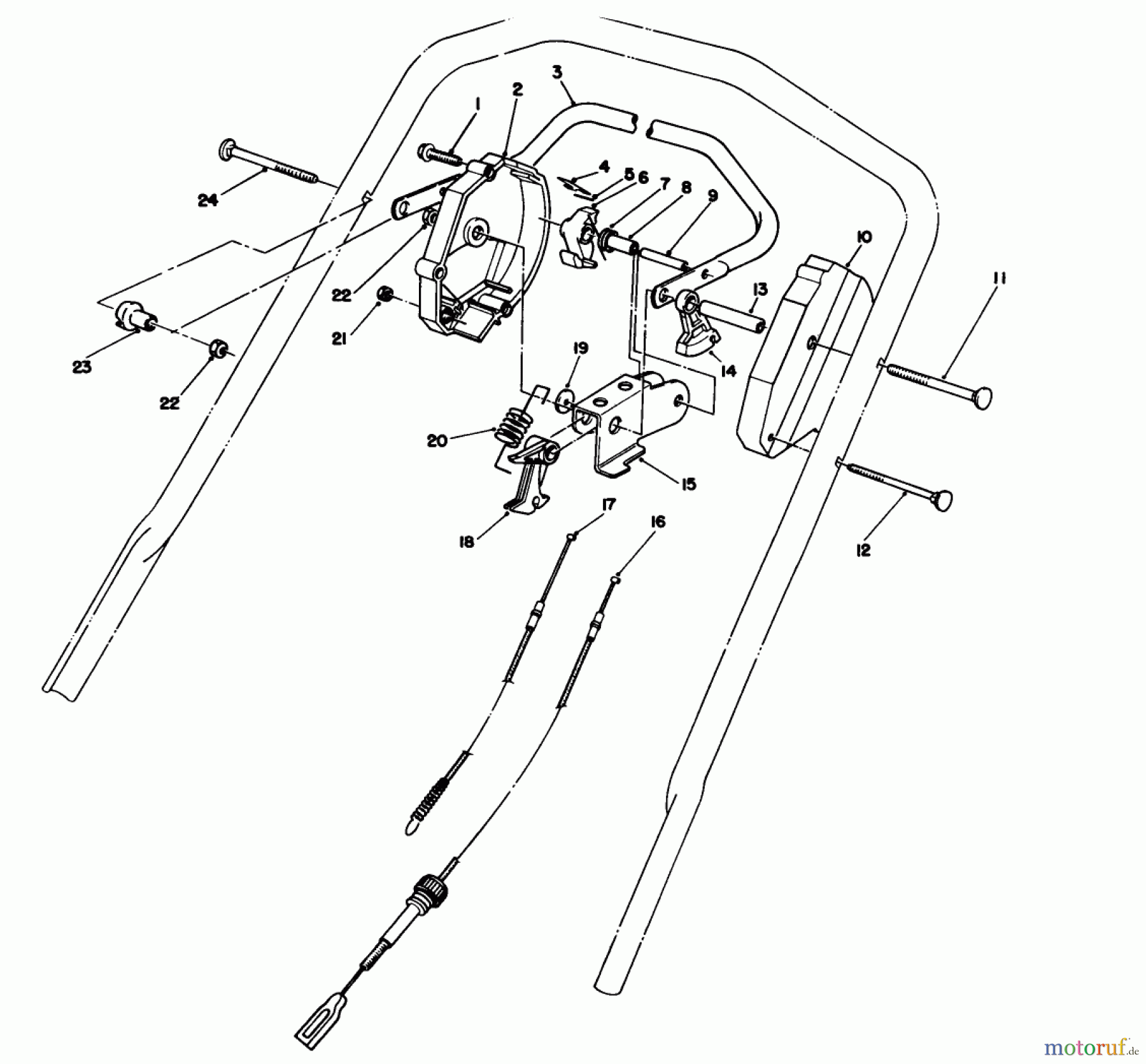  Toro Neu Mowers, Walk-Behind Seite 1 20106 - Toro Lawnmower, 1991 (1000001-1999999) TRACTION CONTROL ASSEMBLY