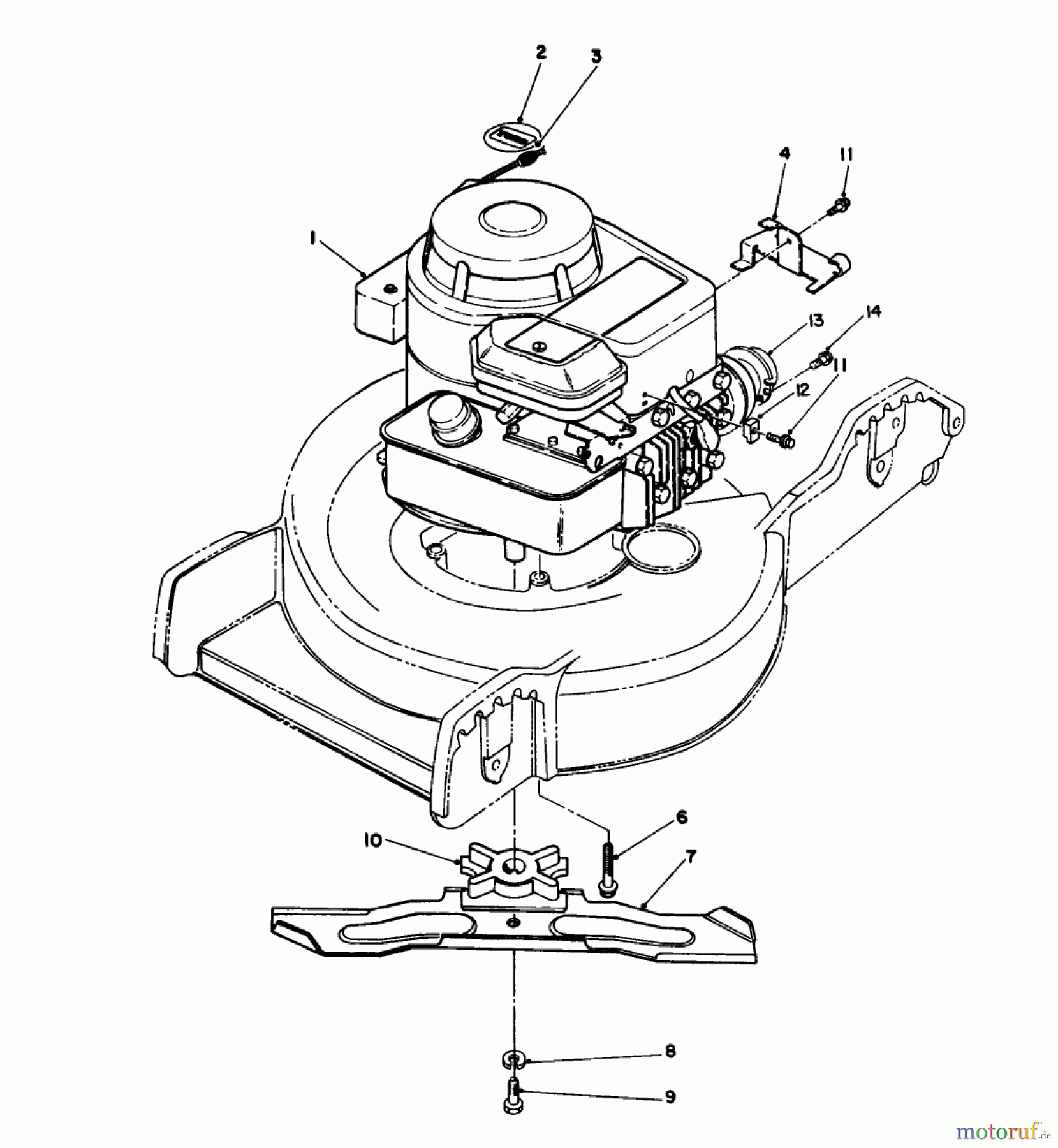  Toro Neu Mowers, Walk-Behind Seite 1 20182 - Toro Lawnmower, 1993 (39000001-39999999) ENGINE ASSEMBLY